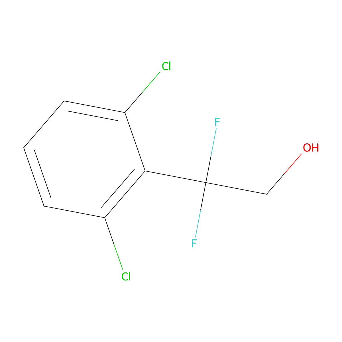 2-(2,6-Dichlorophenyl)-2,2-difluoroethan-1-ol molecular structure, CAS 1824000-39-6