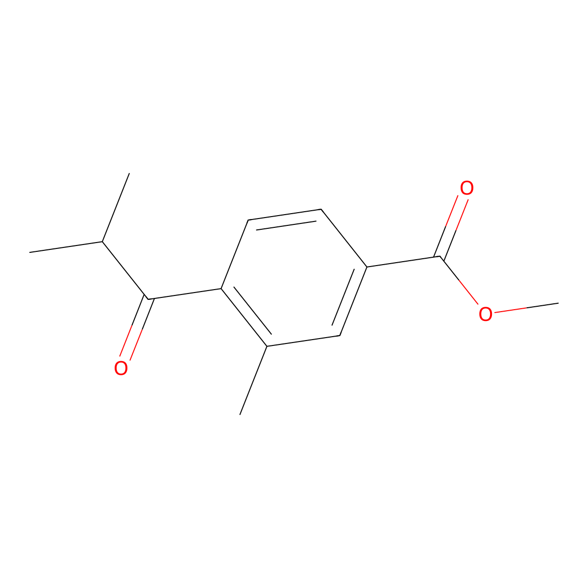 Methyl 3-methyl-4-(2-methyl-1-oxopropyl)benZoate molecular structure, CAS 1824001-13-9