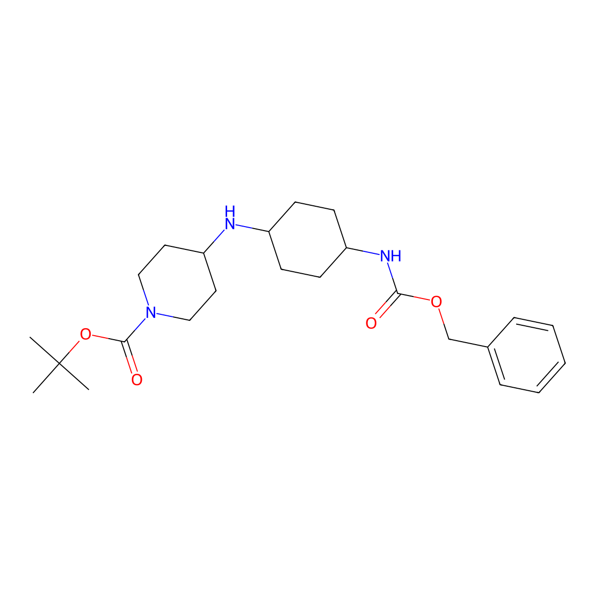 Tert-butyl 4-((4-(((benzyloxy)carbonyl)amino)cyclohexyl)amino)piperidine-1-carboxylate molecular structure, CAS 1824003-33-9