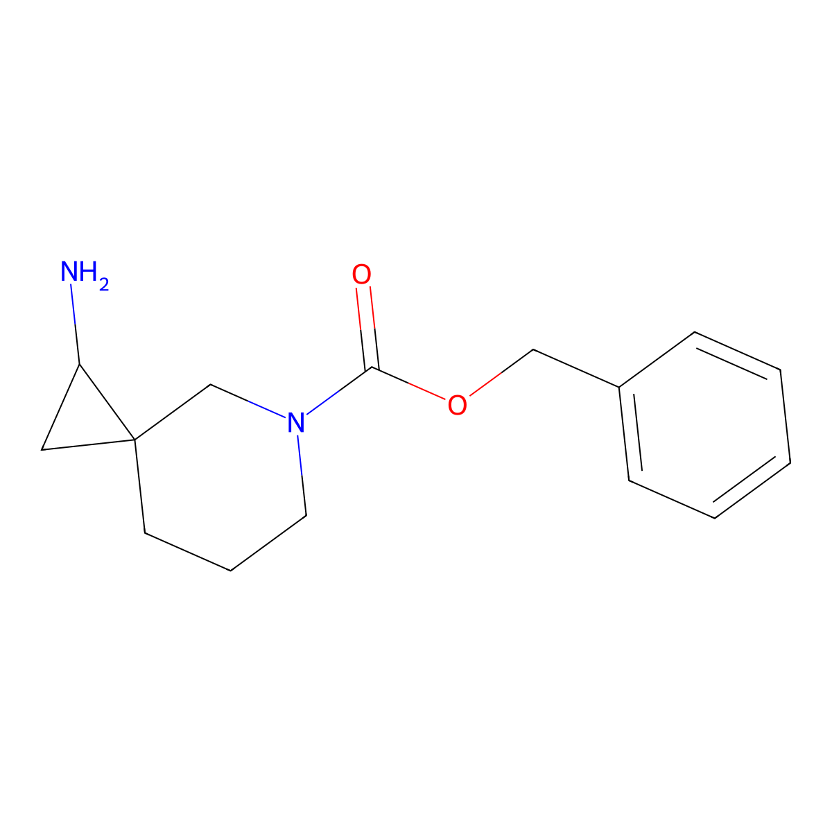 Benzyl 1-amino-5-azaspiro[2.5]octane-5-carboxylate molecular structure, CAS 1824004-74-1