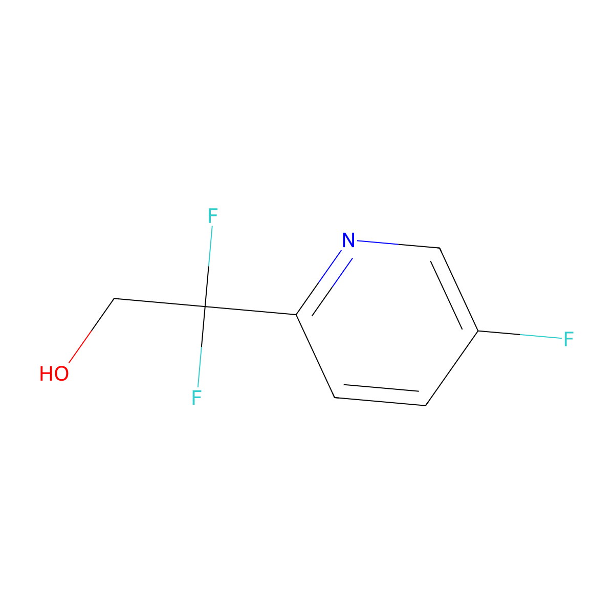 2,2-Difluoro-2-(5-fluoropyridin-2-yl)ethanol molecular structure, CAS 1824012-53-4