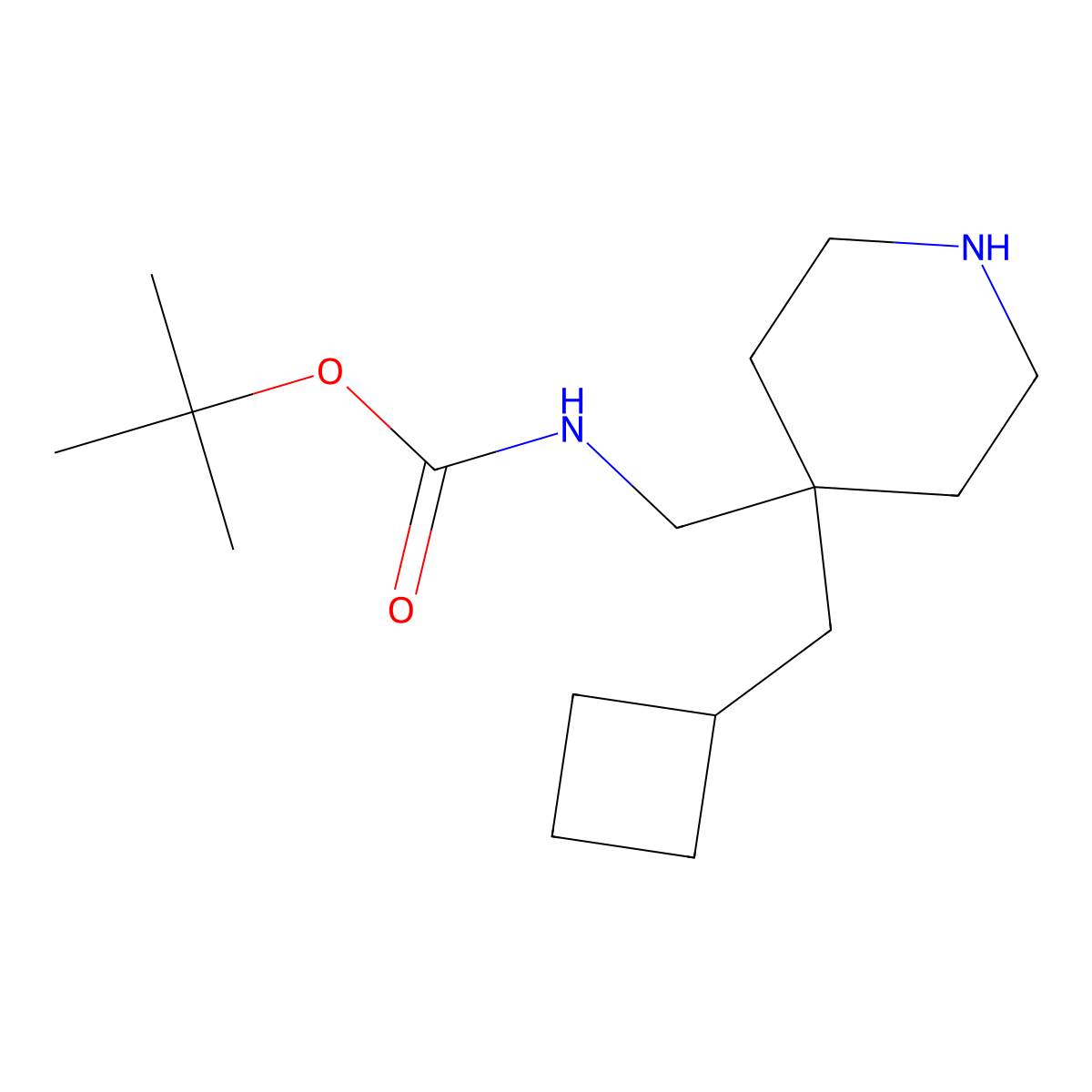 tert-Butyl [4-(cyclobutylmethyl)piperidin-4-yl]methylcarbamate molecular structure, CAS 1824013-24-2
