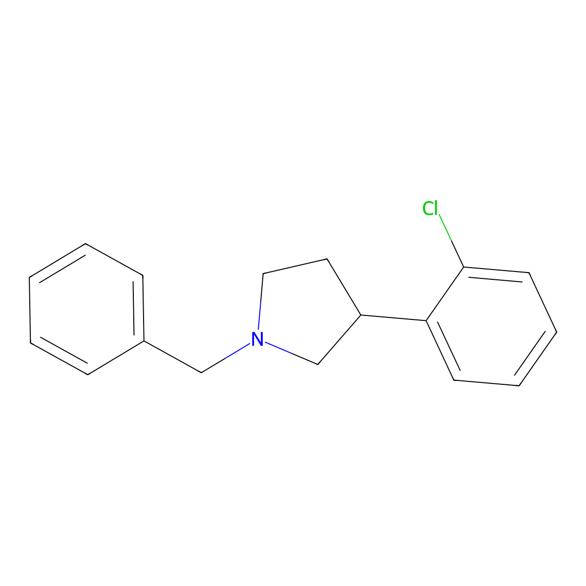 1-Benzyl-3-(2-chlorophenyl)pyrrolidine molecular structure, CAS 1824014-03-0