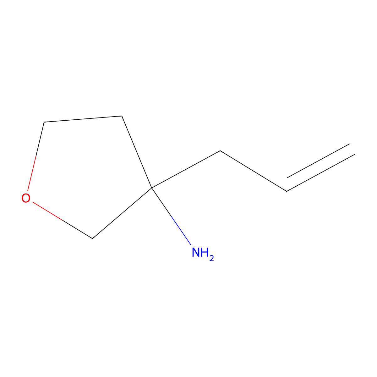 3-Allyltetrahydrofuran-3-amine molecular structure, CAS 1824014-36-9