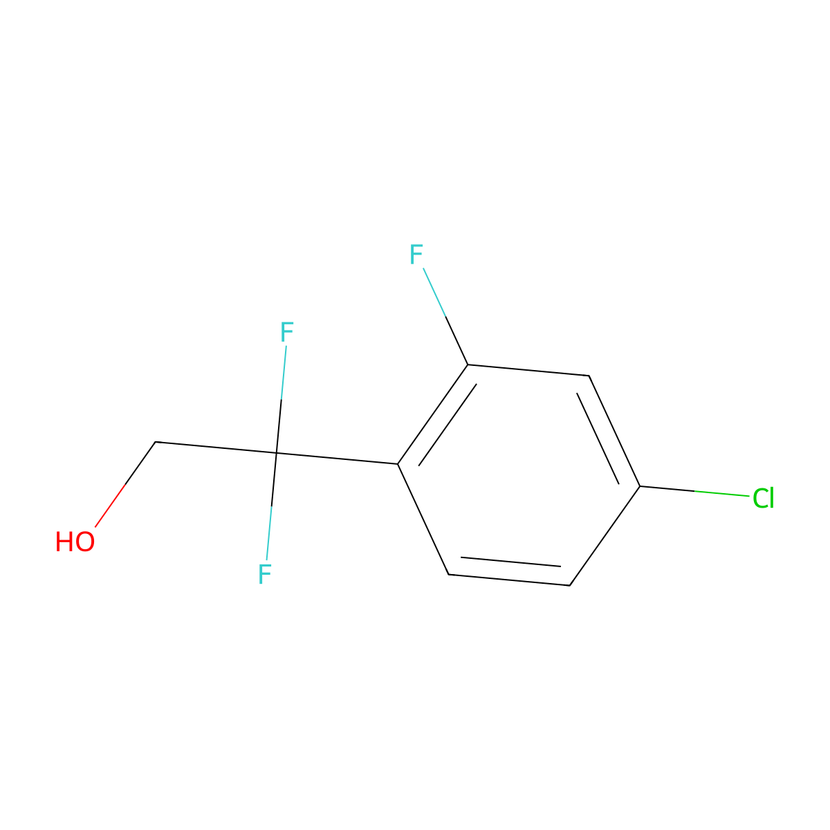2-(4-Chloro-2-fluorophenyl)-2,2-difluoroethan-1-ol molecular structure, CAS 1824017-29-9