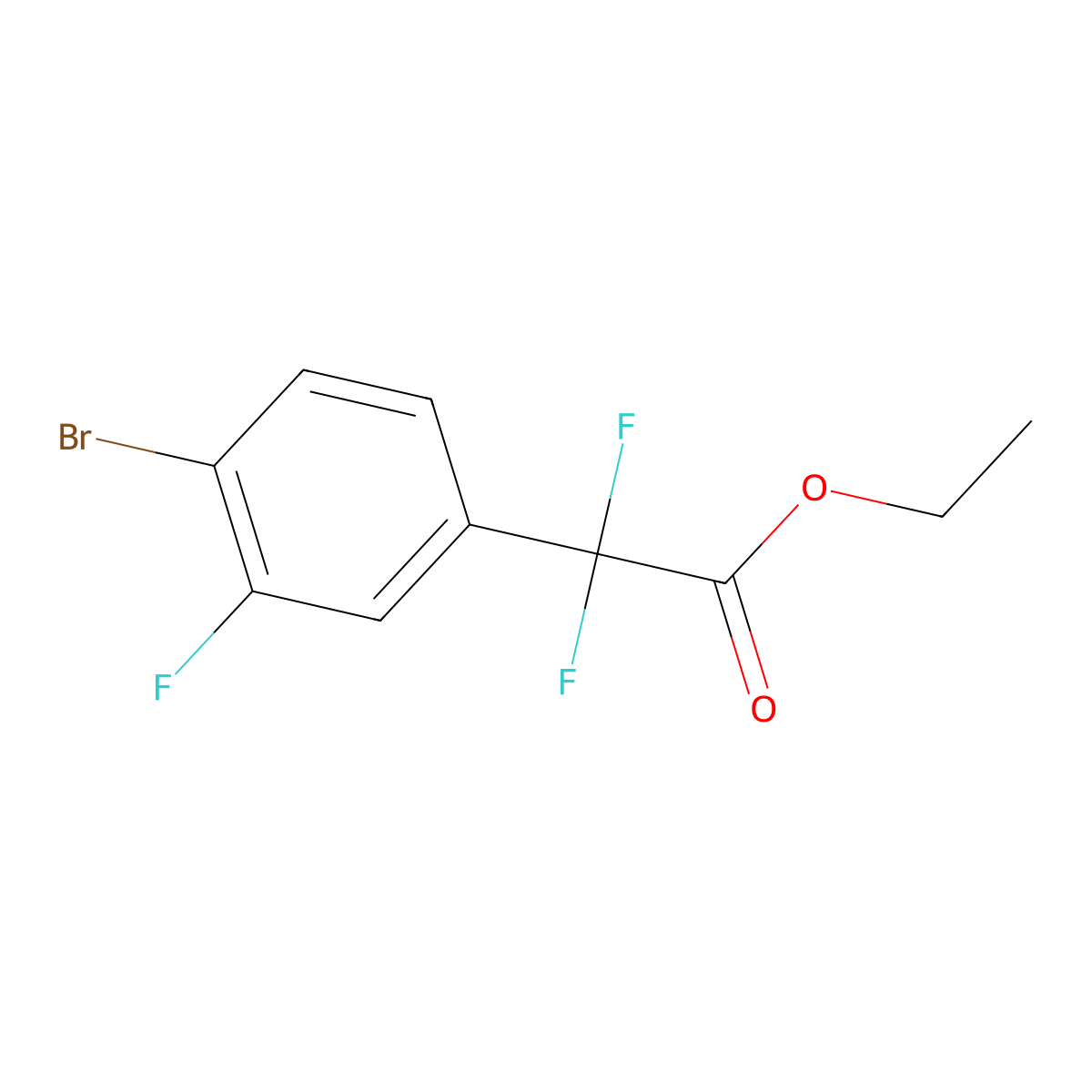 Ethyl 2-(4-bromo-3-fluorophenyl)-2,2-difluoroacetate molecular structure, CAS 1824017-64-2