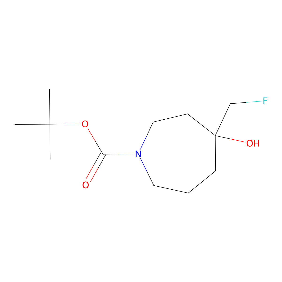 tert-Butyl 4-(fluoromethyl)-4-hydroxyazepane-1-carboxylate molecular structure, CAS 1824018-18-9