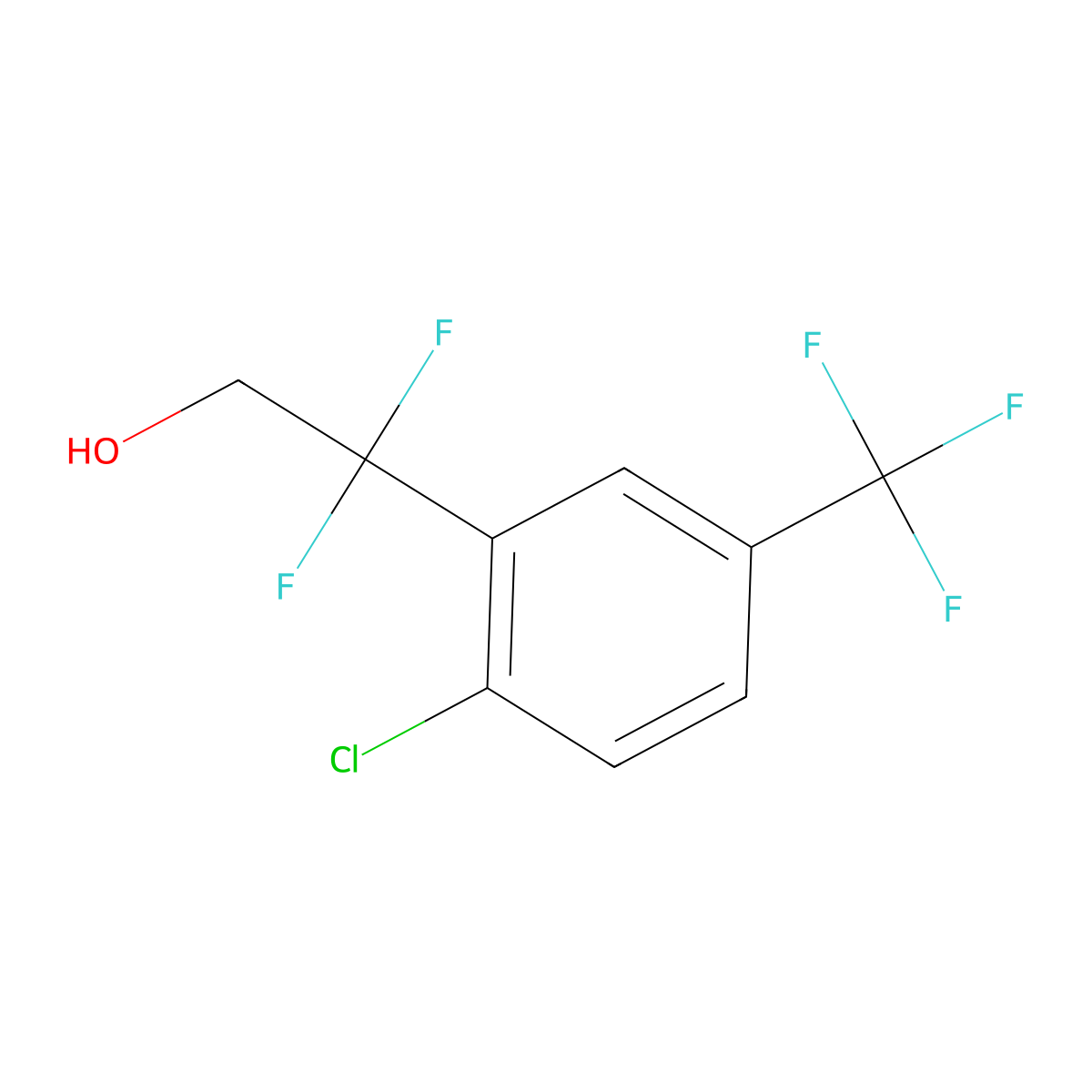2-[2-Chloro-5-(trifluoromethyl)phenyl]-2,2-difluoroethan-1-ol molecular structure, CAS 1824018-29-2
