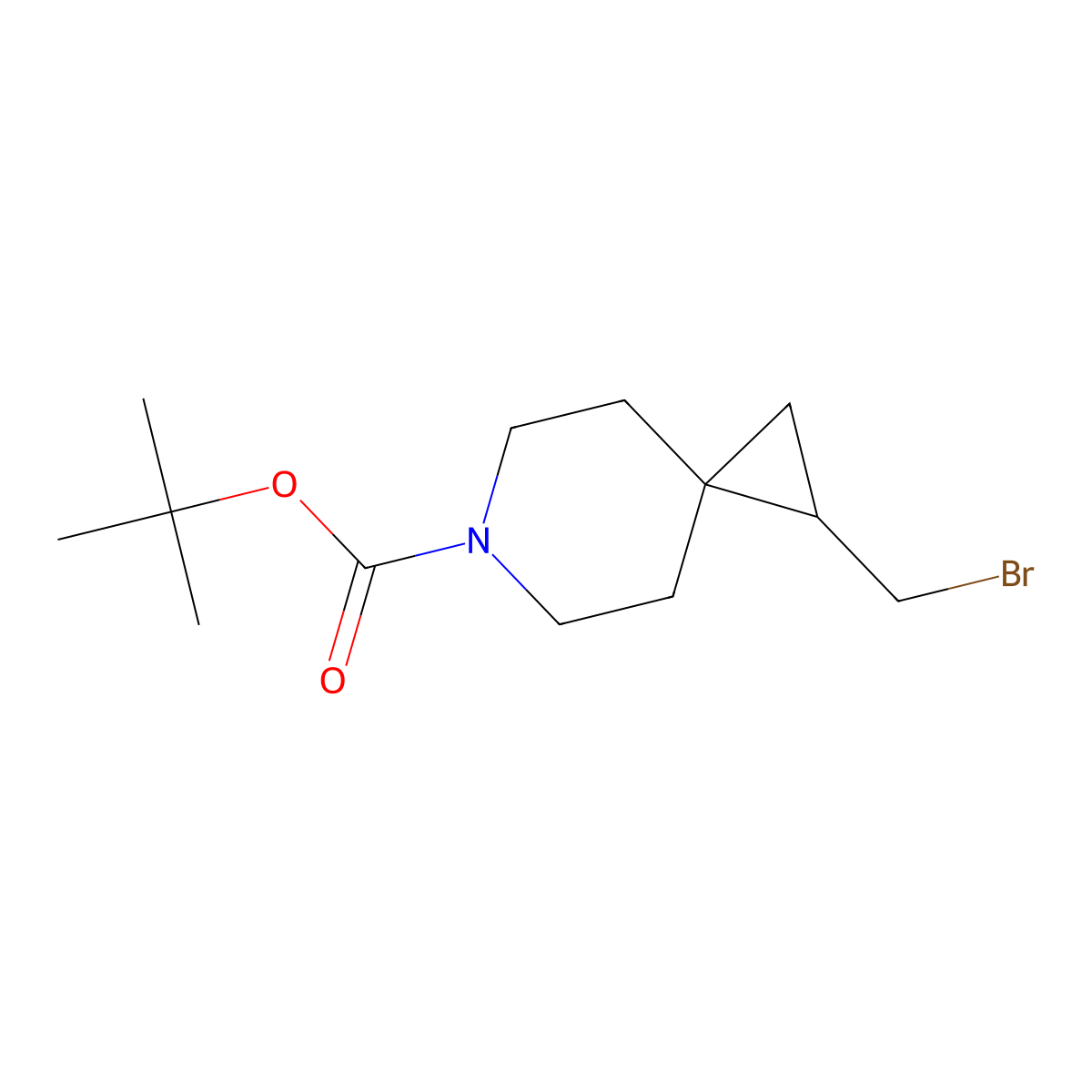 Tert-butyl 1-(bromomethyl)-6-azaspiro(2.5)octane-6-carboxylate molecular structure, CAS 1824018-70-3