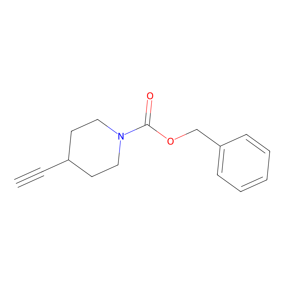 Benzyl 4-ethynylpiperidine-1-carboxylate molecular structure, CAS 1824019-55-7