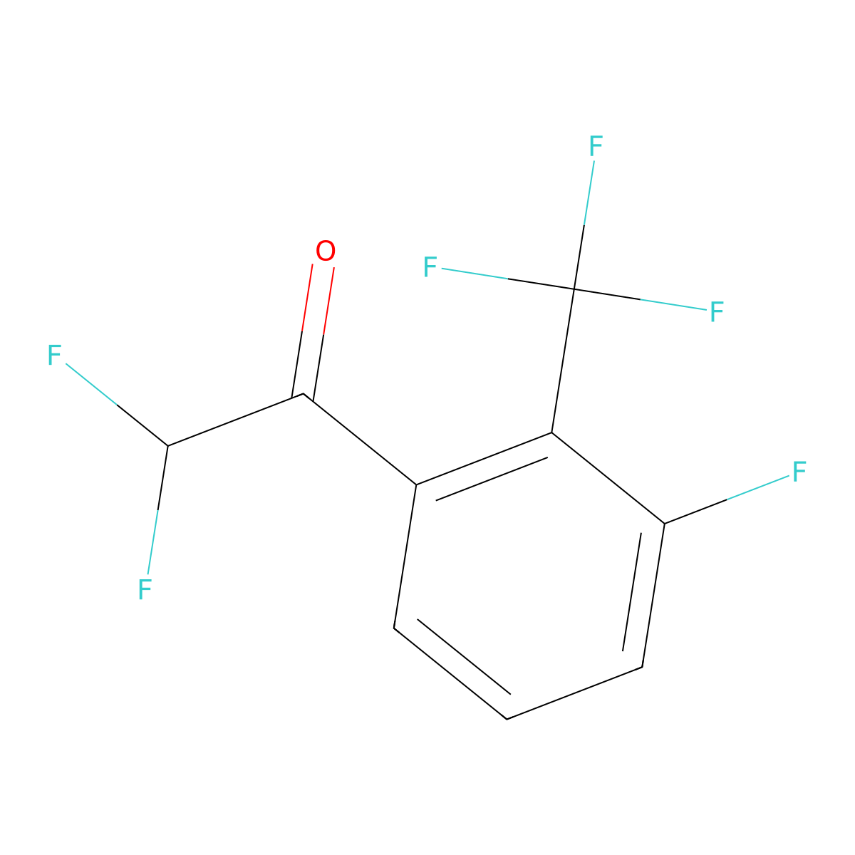 2,2-Difluoro-1-[3-fluoro-2-(trifluoromethyl)phenyl]ethanone molecular structure, CAS 1824019-95-5