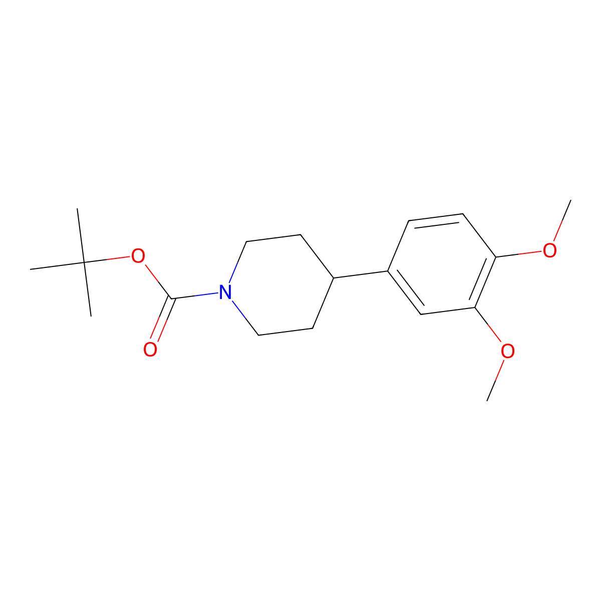 Tert-butyl 4-(3,4-dimethoxyphenyl)piperidine-1-carboxylate molecular structure, CAS 1824020-86-1