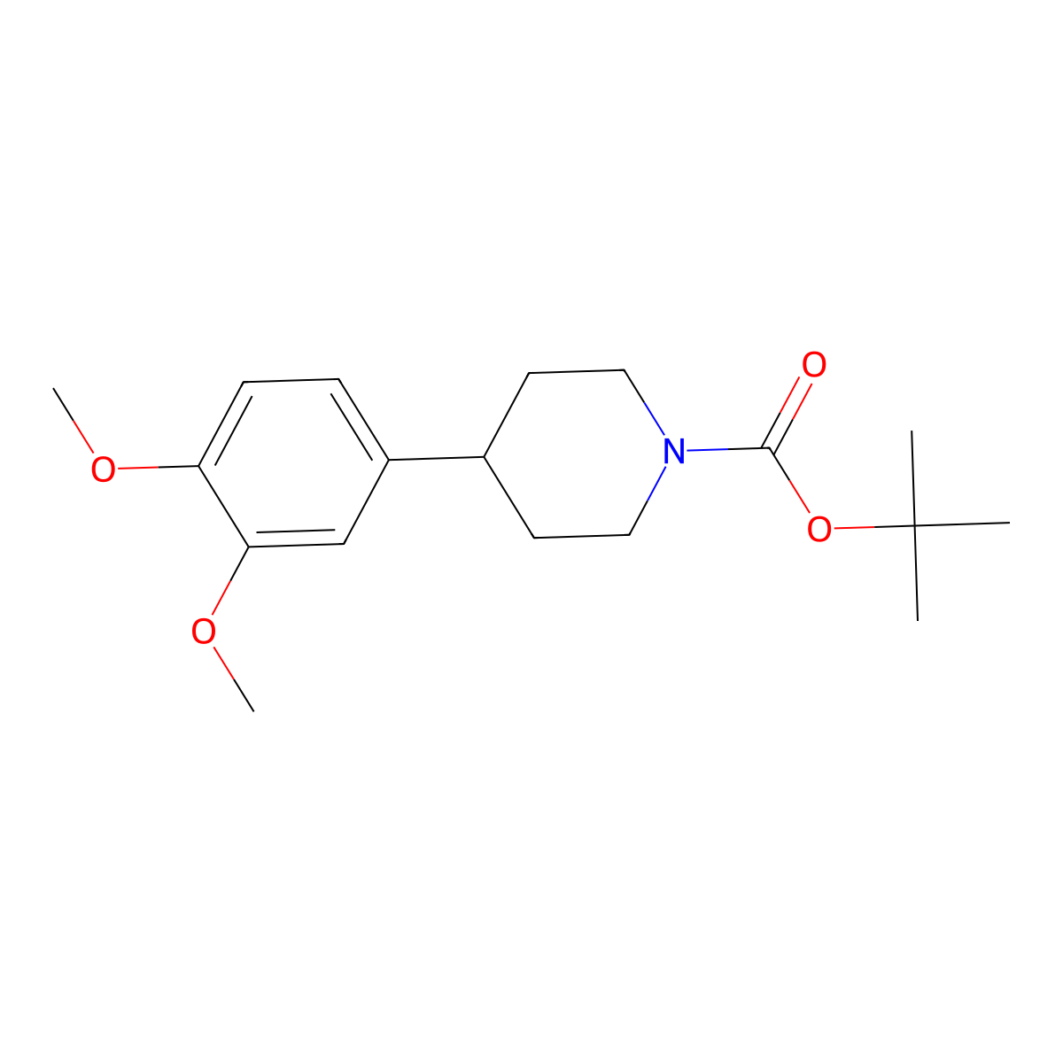 Tert-butyl 4-(3,4-dimethoxyphenyl)piperidine-1-carboxylate molecular structure, CAS 1824020-86-1