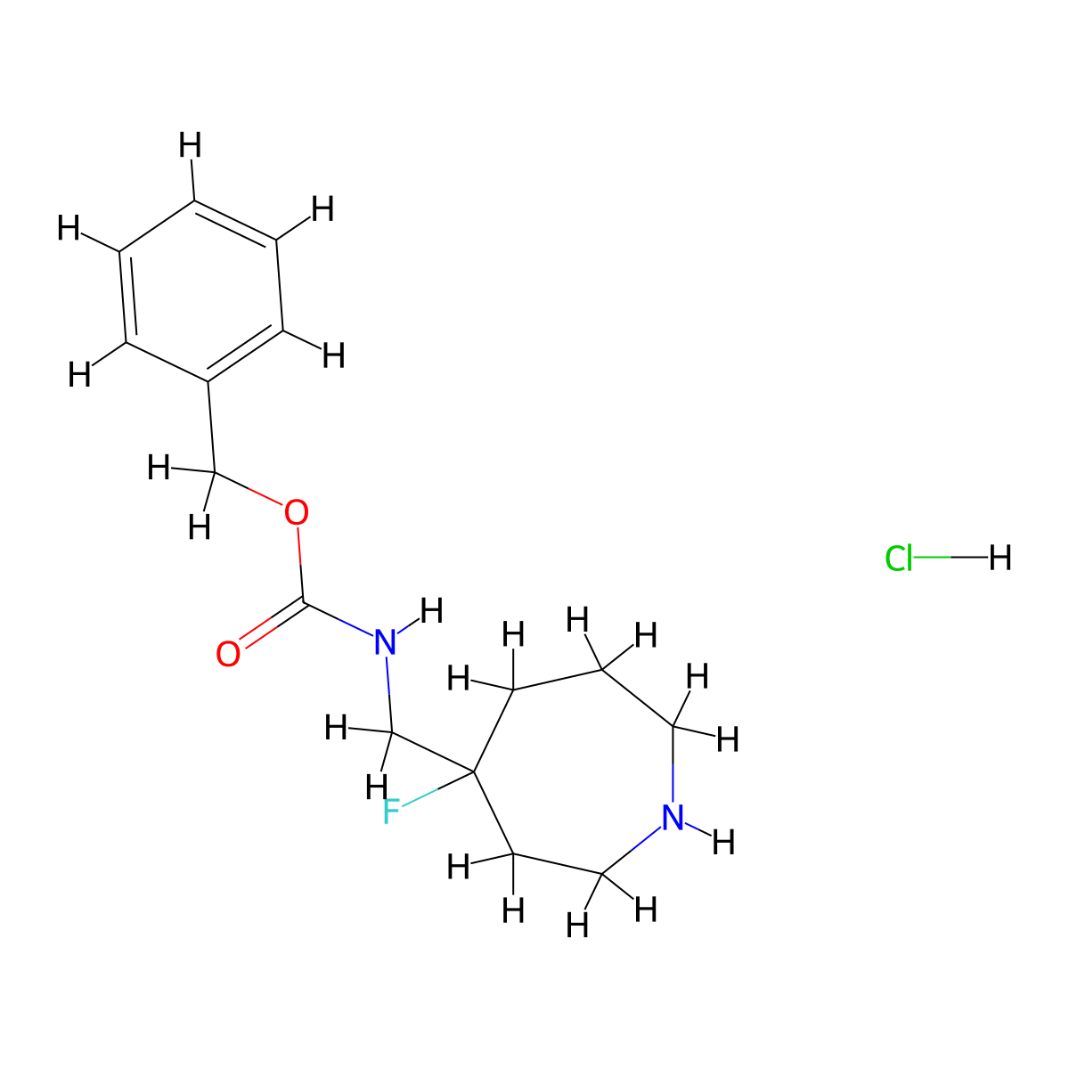 Benzyl ((4-fluoroazepan-4-yl)methyl)carbamate hydrochloride molecular structure, CAS 1824022-04-9