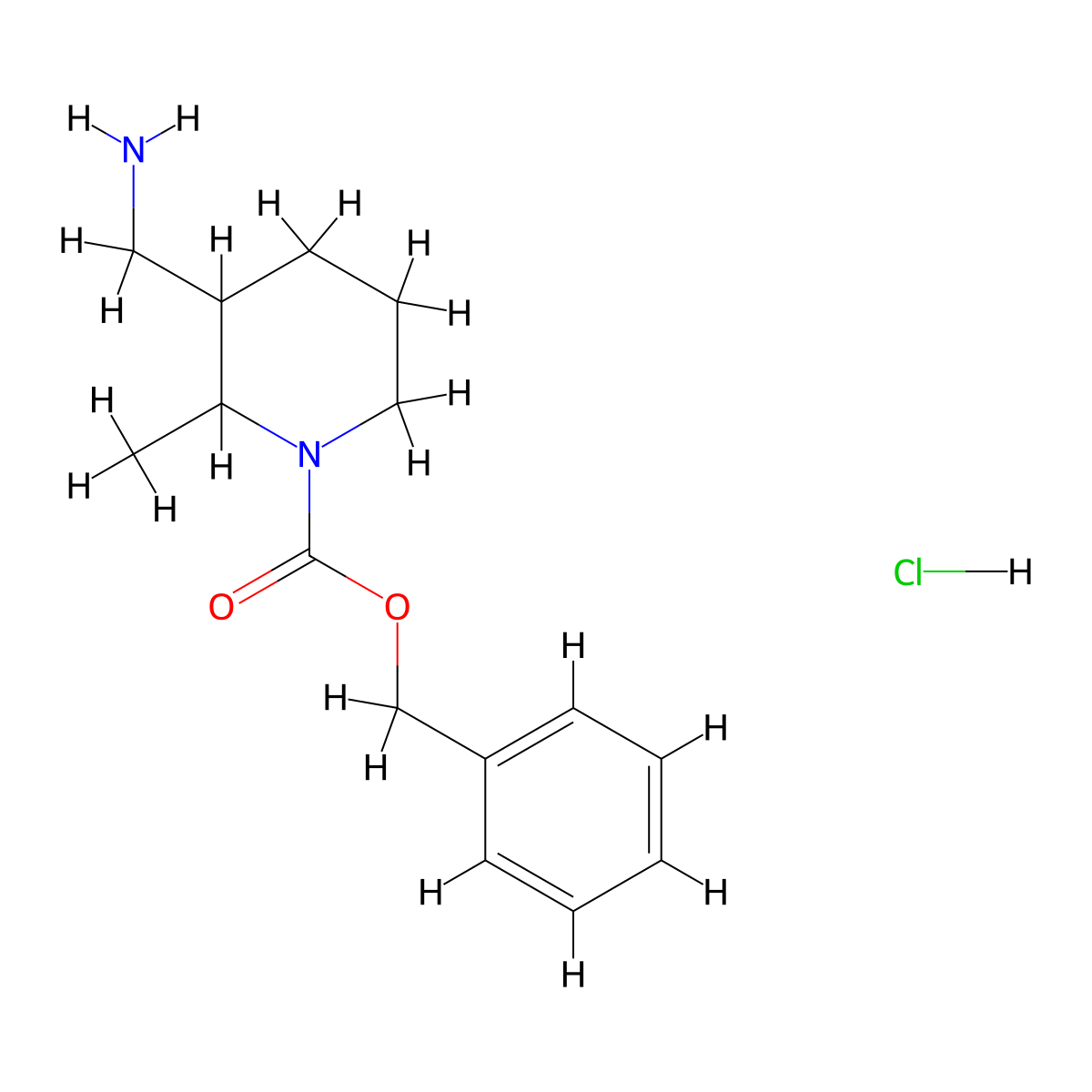 Benzyl 3-(aminomethyl)-2-methylpiperidine-1-carboxylate hydrochloride molecular structure, CAS 1824022-64-1