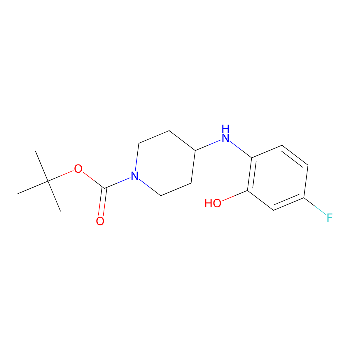 tert-Butyl 4-(4-fluoro-2-hydroxy phenylamino)piperidine-1-carboxylate molecular structure, CAS 1824023-25-7