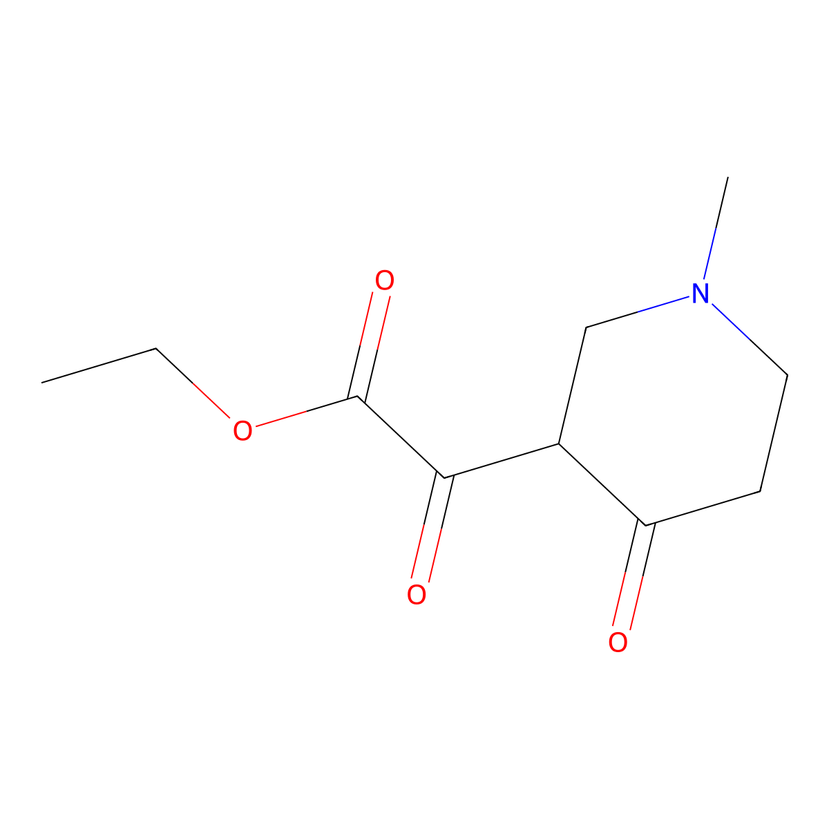 (1-Methyl-4-oxo-piperidin-3-yl)-oxo-acetic acid ethyl ester molecular structure, CAS 1824023-83-7