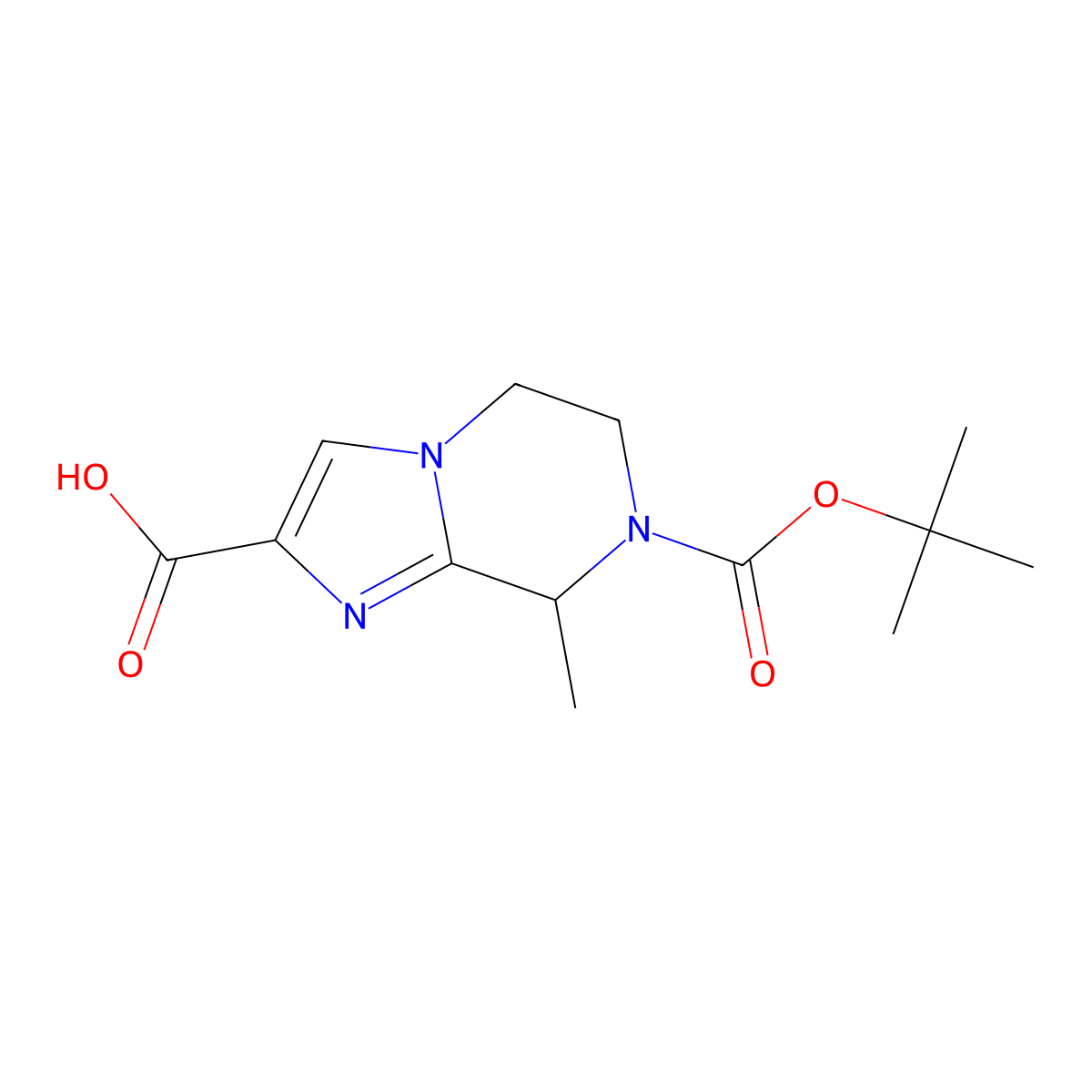 7-(tert-Butoxycarbonyl)-8-methyl-5,6,7,8-tetrahydroimidazo[1,2-a]pyrazine-2-carboxylic acid molecular structure, CAS 1824023-99-5
