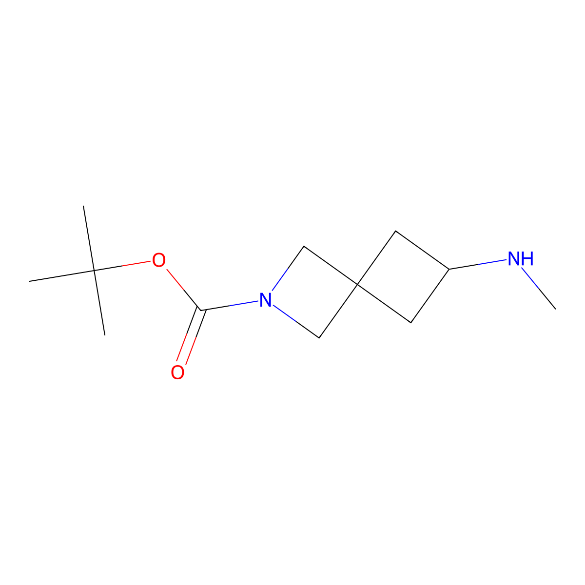 Tert-butyl 6-(methylamino)-2-azaspiro[3.3]heptane-2-carboxylate molecular structure, CAS 1824024-00-1