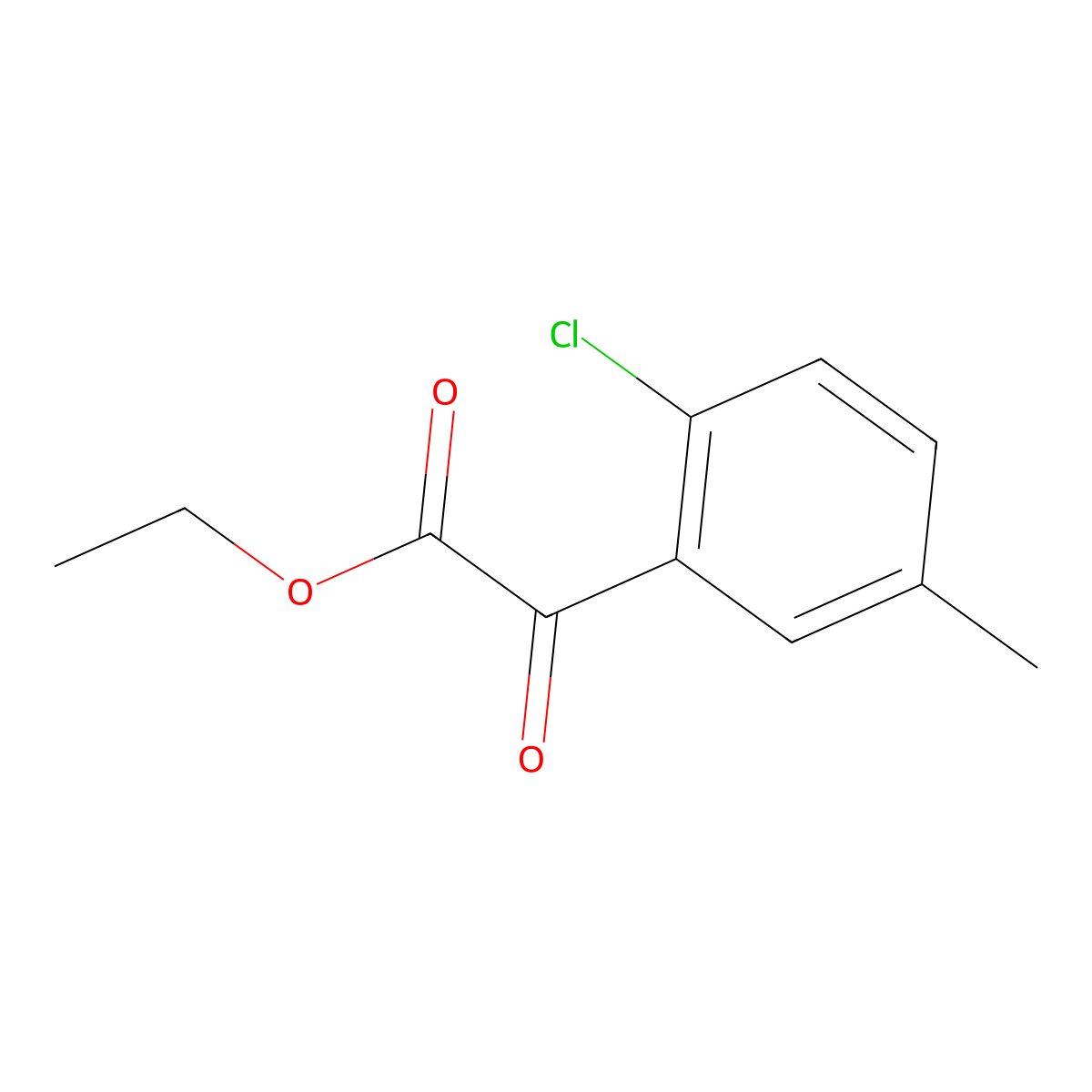 Ethyl 2-(2-chloro-5-methylphenyl)-2-oxoacetate molecular structure, CAS 1824024-44-3