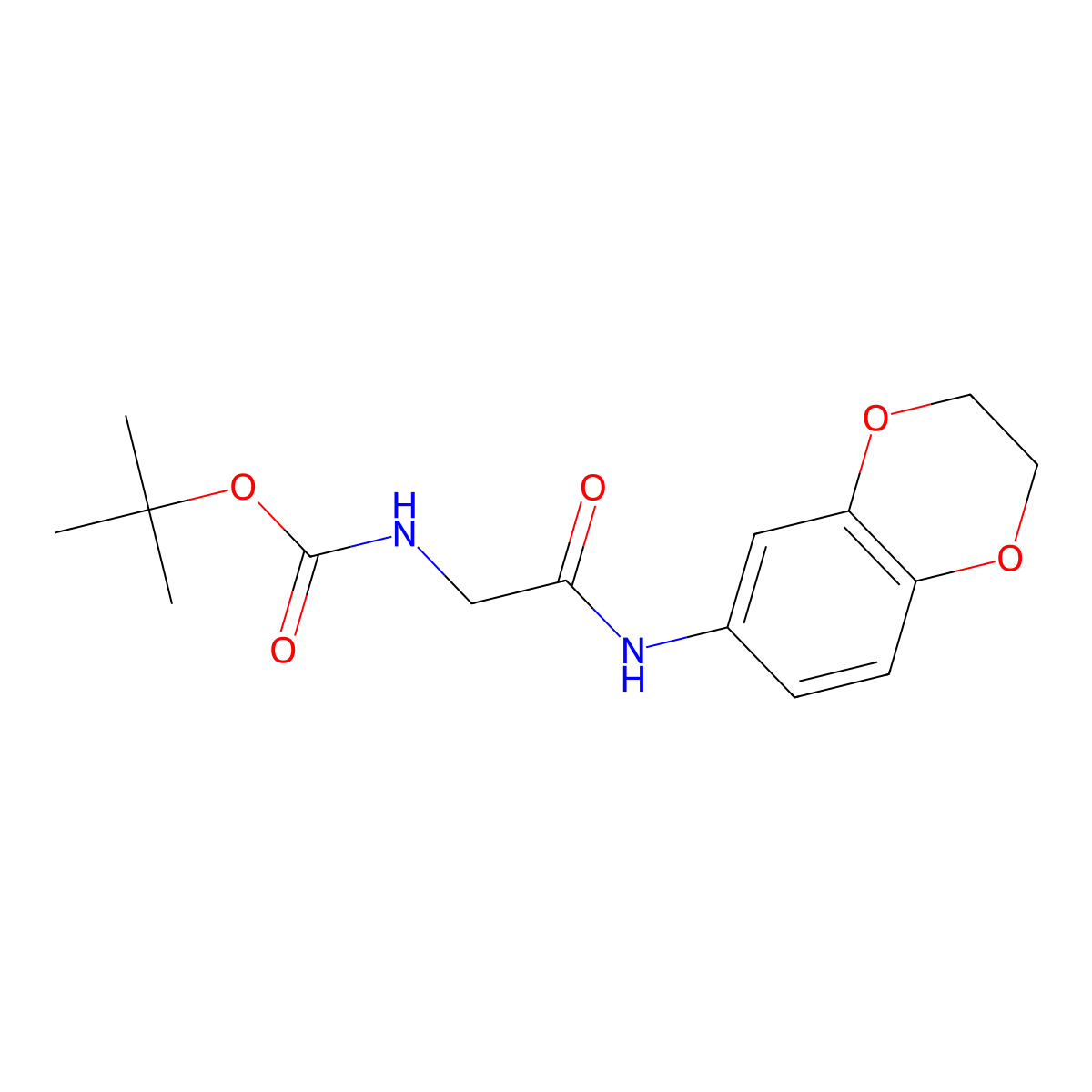 tert-butyl N-{[(2,3-dihydro-1,4-benzodioxin-6-yl)carbamoyl]methyl}carbamate molecular structure, CAS 1824025-03-7