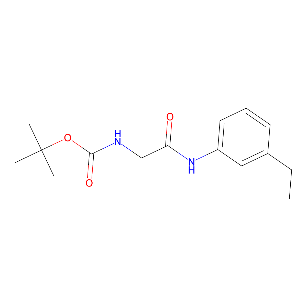 N-(tert-butoxycarbonyl)-N1-(3-ethylphenyl)glycinamide molecular structure, CAS 1824025-23-1