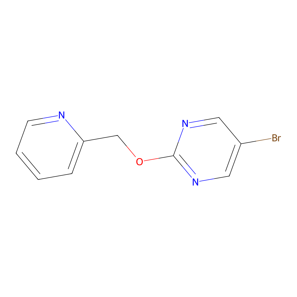5-Bromo-2-(pyridin-2-ylmethoxy)pyrimidin molecular structure, CAS 1824025-80-0