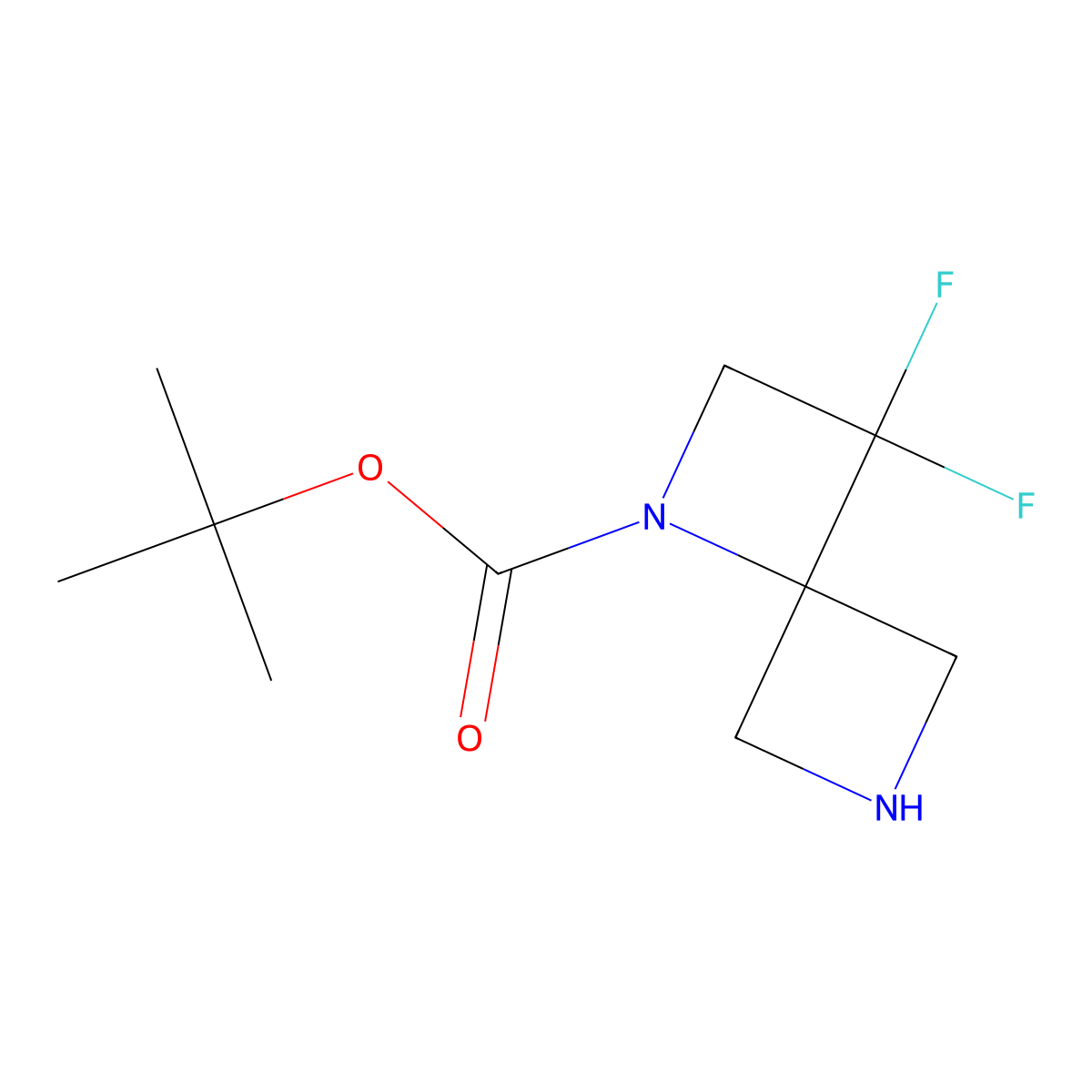 tert-Butyl 3,3-difluoro-1,6-diazaspiro[3.3]heptane-1-carboxylate molecular structure, CAS 1824025-95-7