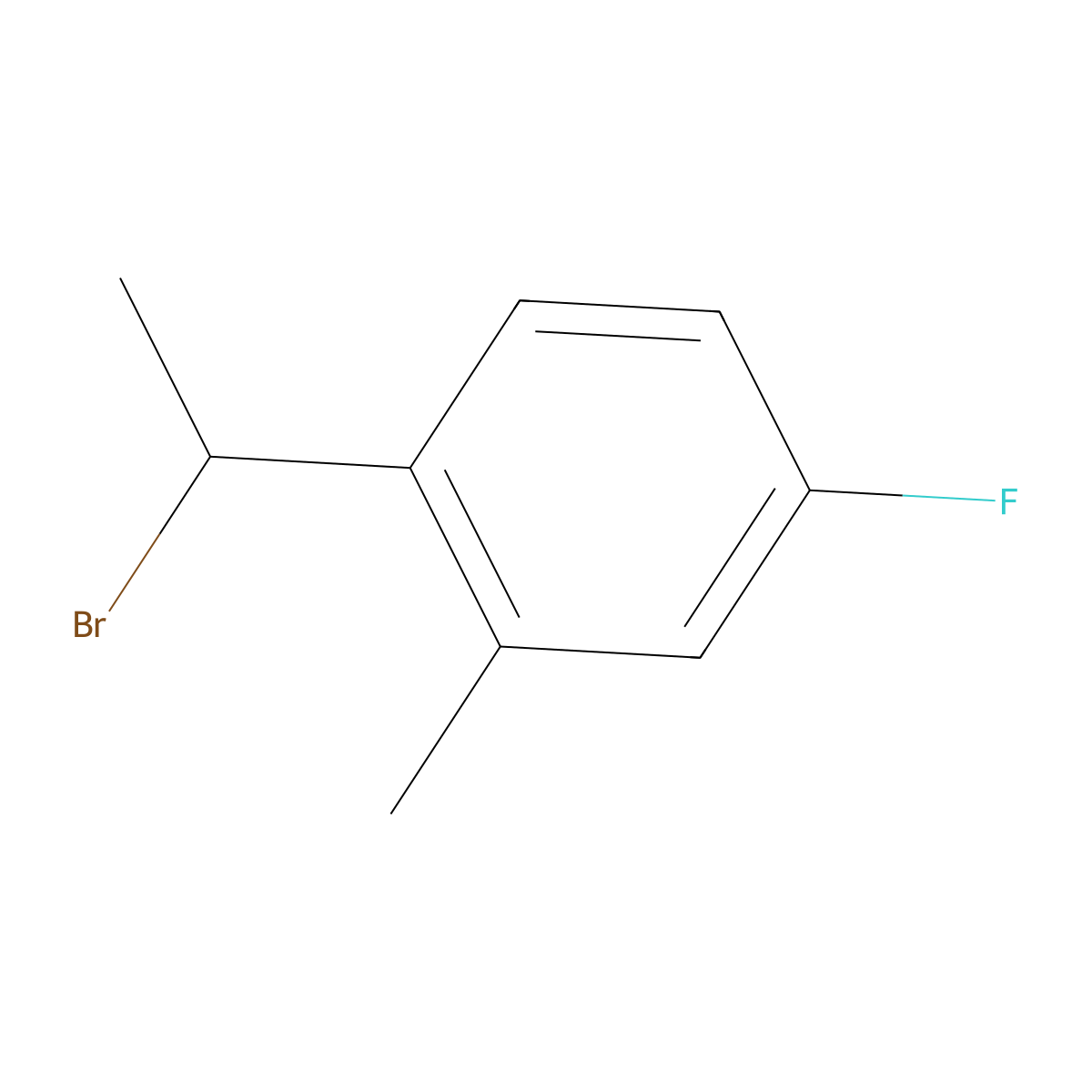 1-(1-Bromoethyl)-4-fluoro-2-methylbenzene molecular structure, CAS 1824026-13-2
