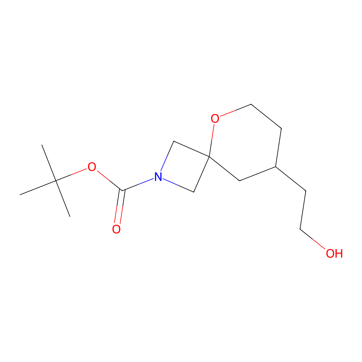 tert-Butyl 8-(2-hydroxyethyl)-5-oxa-2-azaspiro[3.5]nonane-2-carboxylate molecular structure, CAS 1824026-82-5