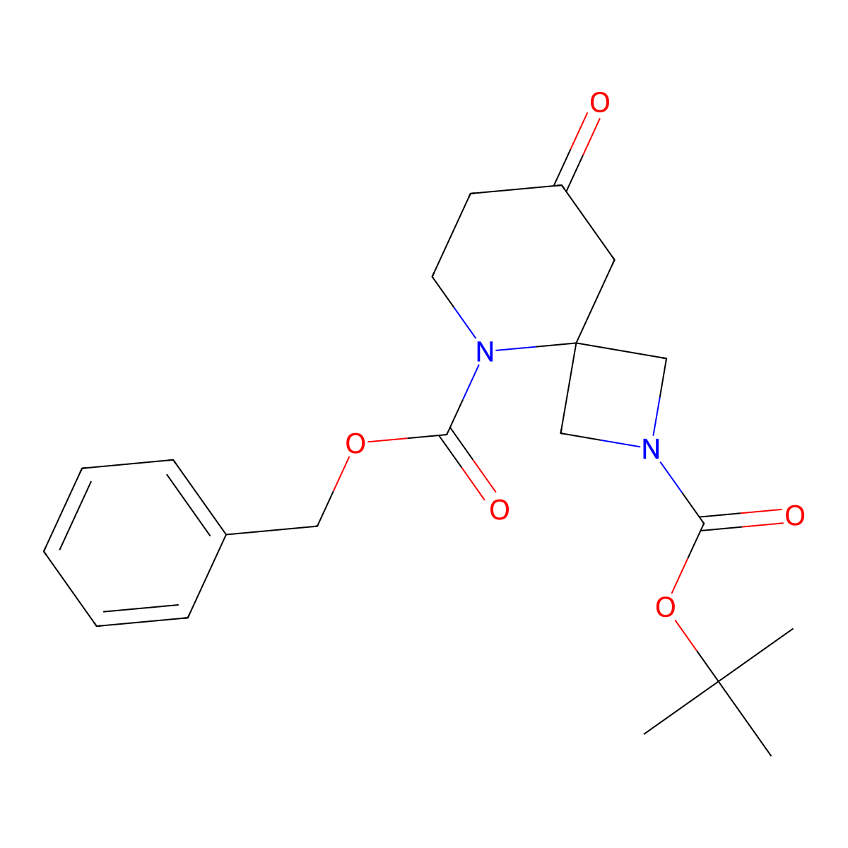 5-Benzyl 2-tert-butyl 8-oxo-2,5-diazaspiro[3.5]nonane-2,5-dicarboxylate molecular structure, CAS 1824026-93-8