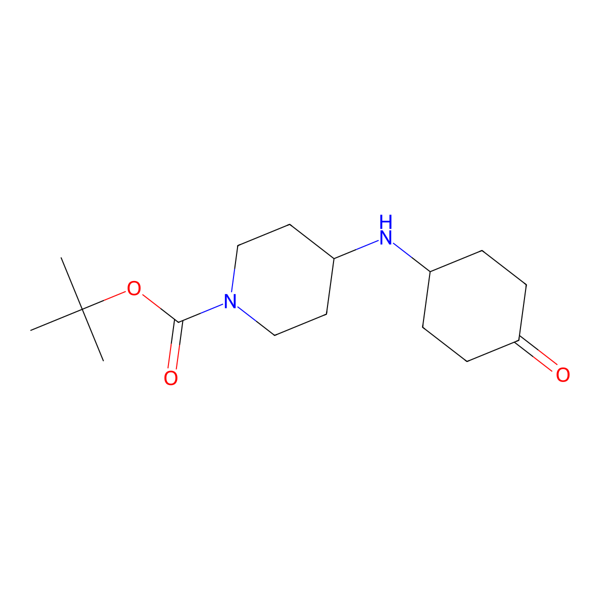 tert-Butyl 4-((4-oxocyclohexyl)amino)piperidine-1-carboxylate molecular structure, CAS 1824027-15-7