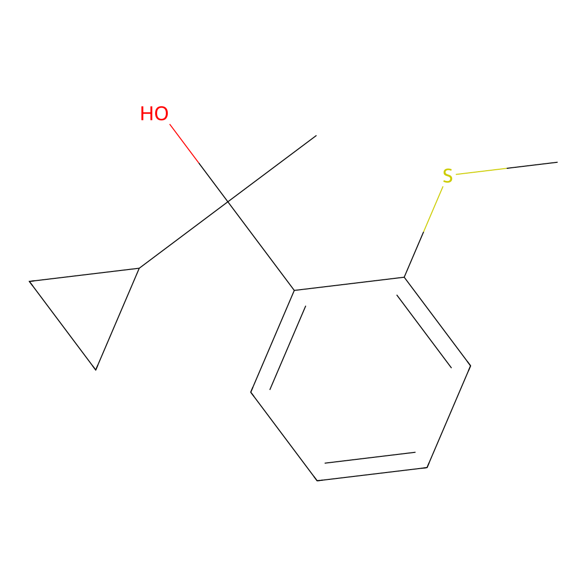 1-[2-(Methylthio)phenyl]-1-cyclopropyl ethanol molecular structure, CAS 1824027-22-6