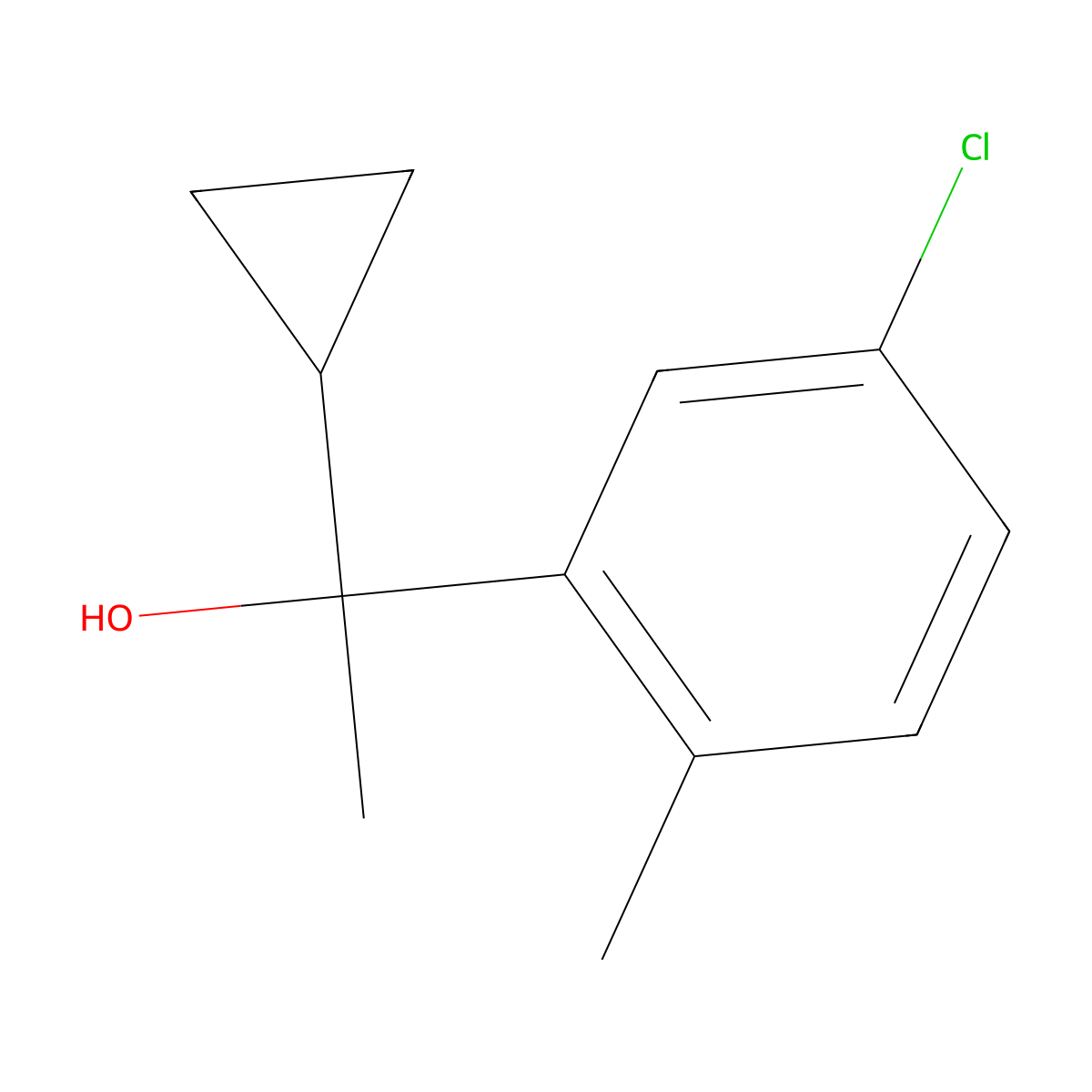 1-(3-Chloro-6-methylphenyl)-1-cyclopropyl ethanol molecular structure, CAS 1824027-36-2