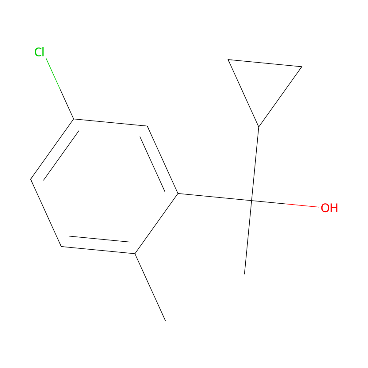 1-(3-Chloro-6-methylphenyl)-1-cyclopropyl ethanol molecular structure, CAS 1824027-36-2