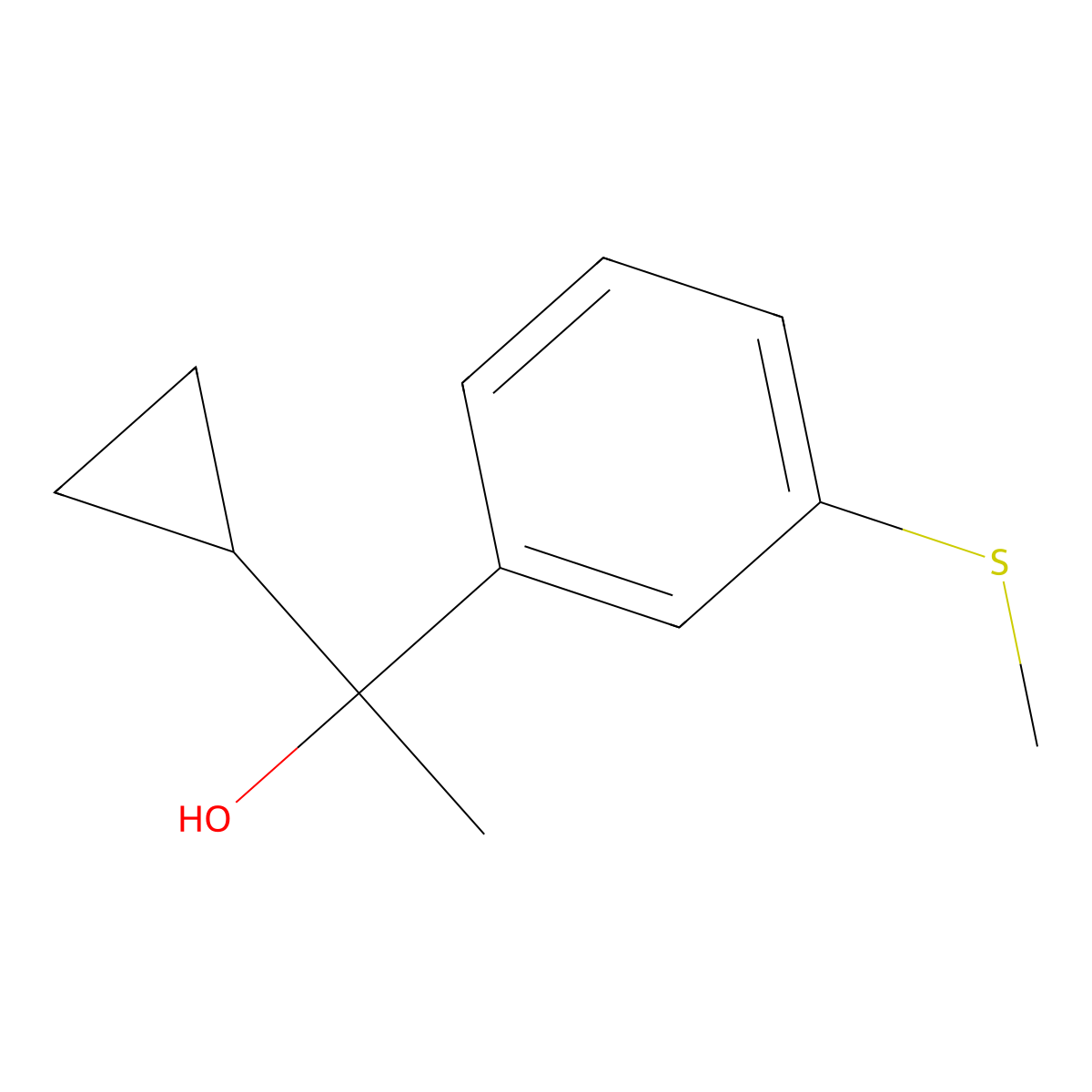 1-[3-(Methylthio)phenyl]-1-cyclopropyl ethanol molecular structure, CAS 1824027-46-4