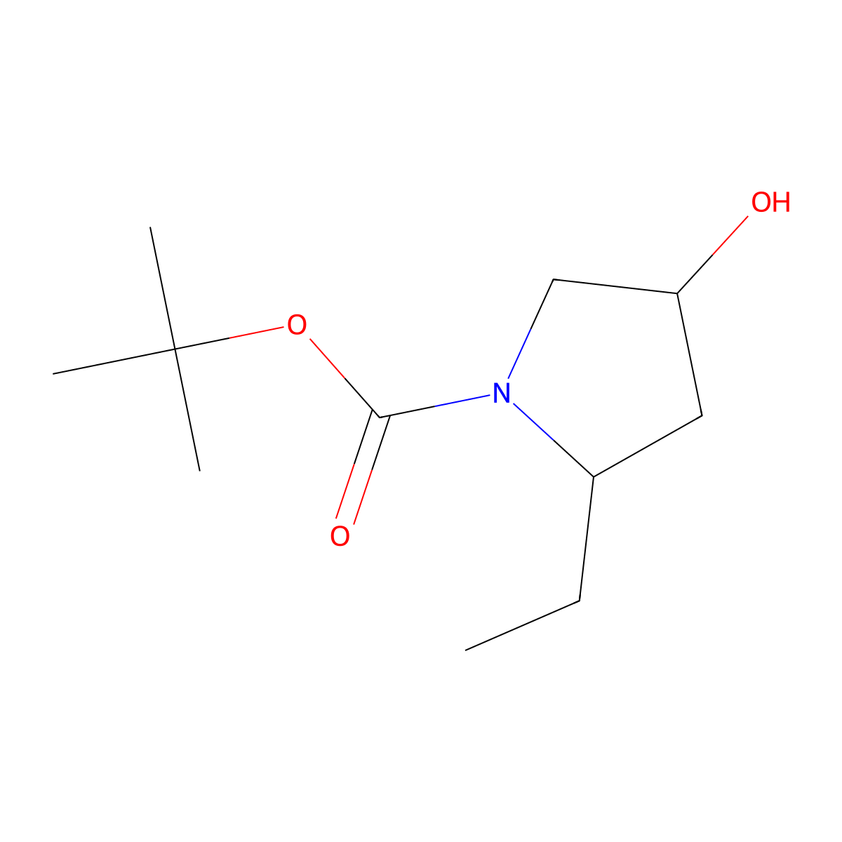 tert-Butyl 2-ethyl-4-hydroxypyrrolidine-1-carboxylate molecular structure, CAS 1824027-73-7