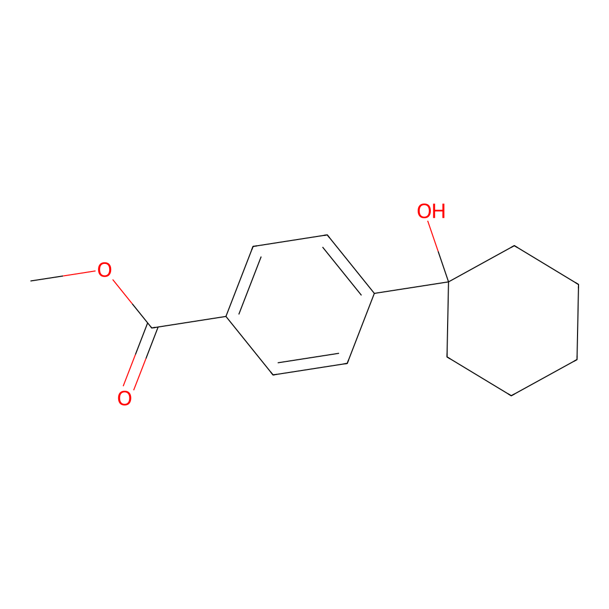 Methyl 4-(1-hydroxycyclohexyl)benzoate molecular structure, CAS 1824029-49-3
