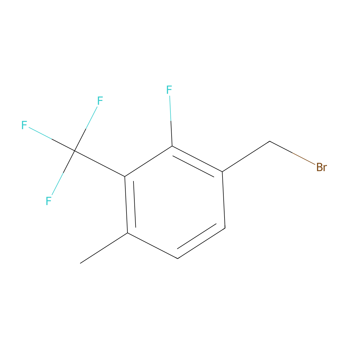 2-Fluoro-4-methyl-3-(trifluoromethyl)benzyl bromide molecular structure, CAS 1824048-80-7