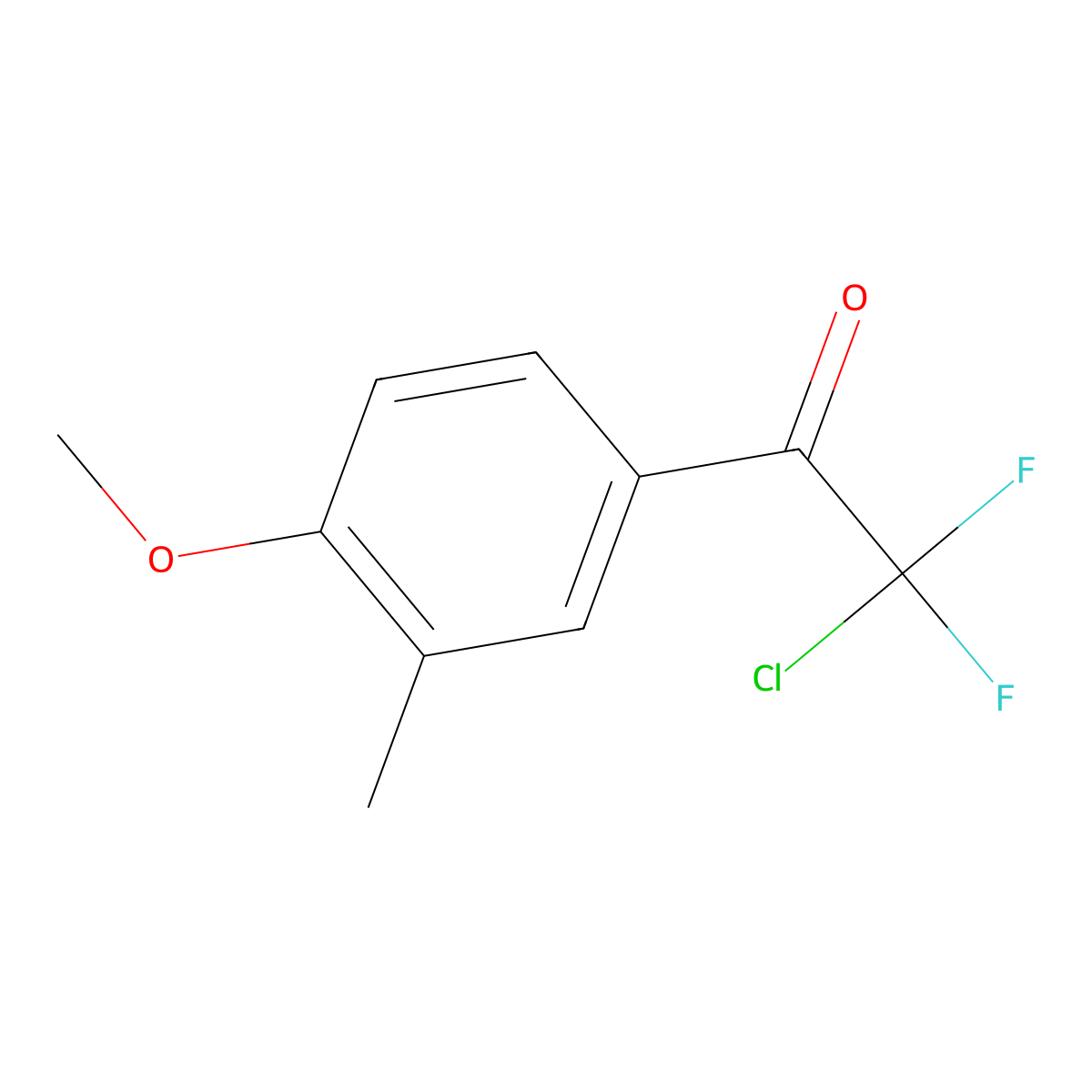 2-Chloro-2,2-difluoro-1-(4-methoxy-3-methylphenyl)ethanone molecular structure, CAS 1824049-73-1