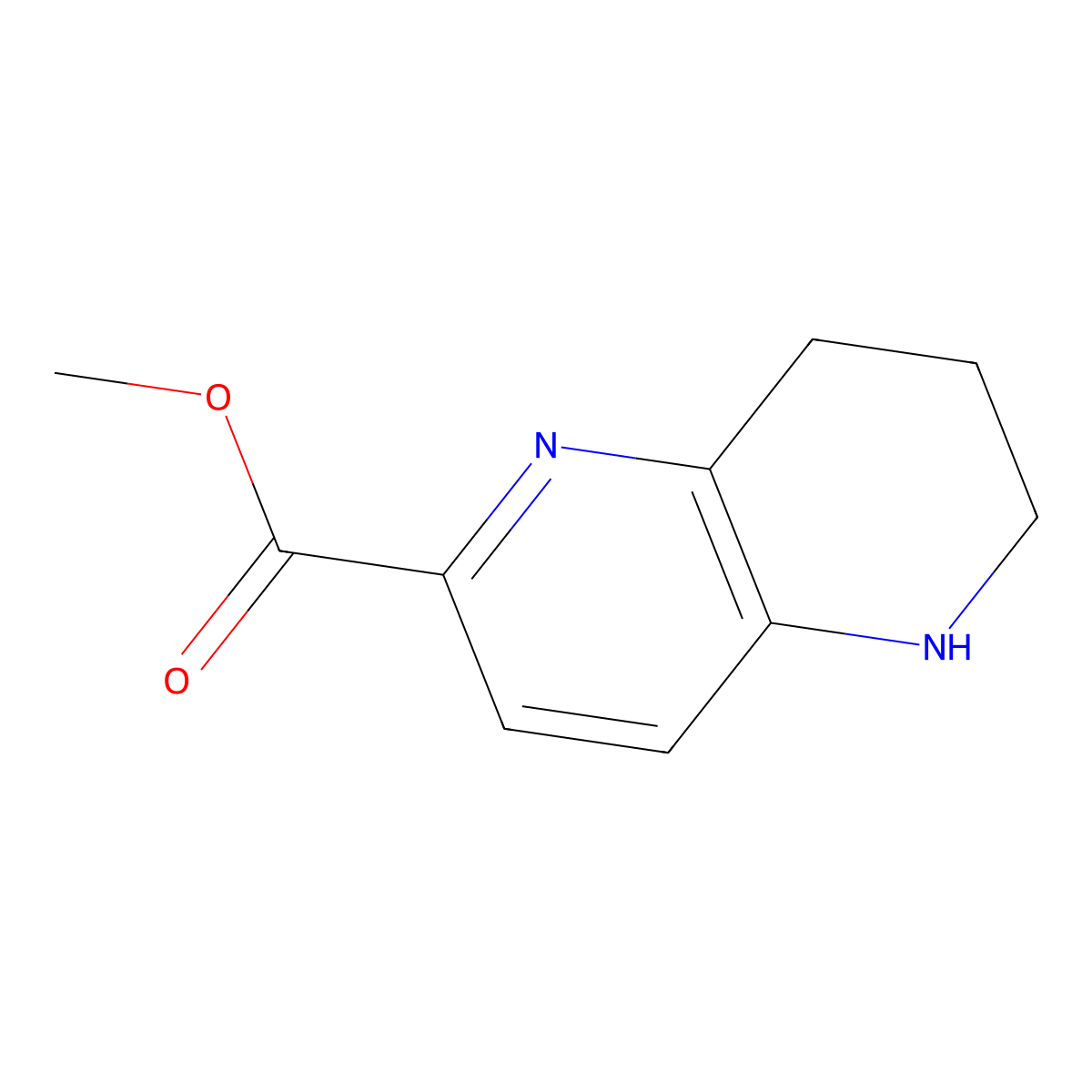 Methyl 5,6,7,8-tetrahydro-1,5-naphthyridine-2-carboxylate molecular structure, CAS 1824049-93-5