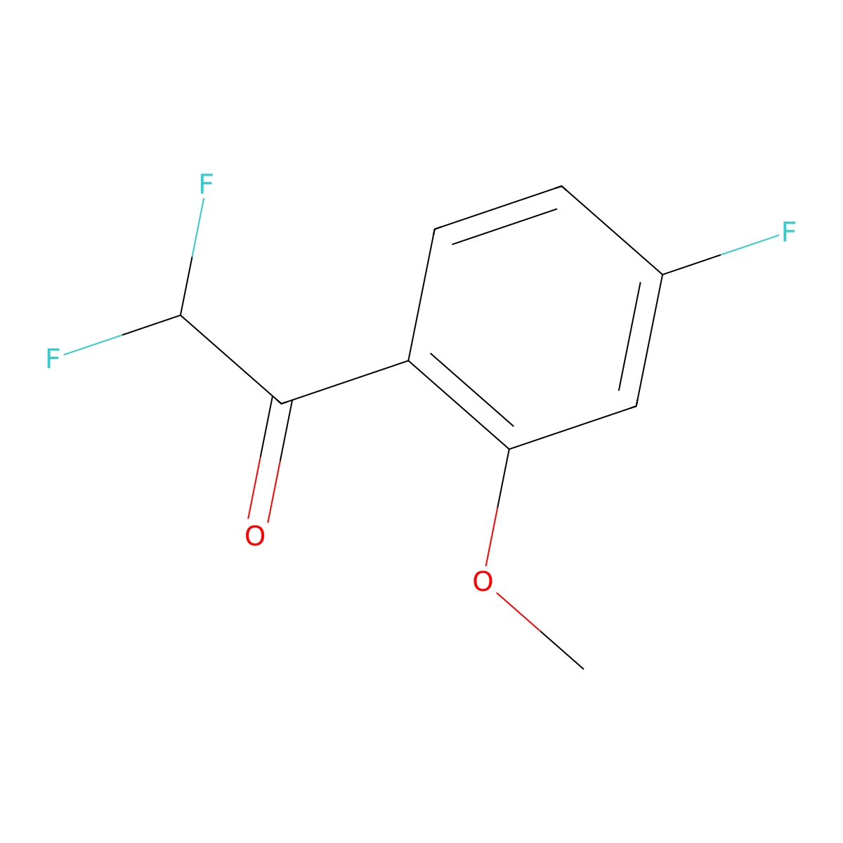 2,2-Difluoro-1-(4-fluoro-2-methoxyphenyl)ethanone molecular structure, CAS 1824050-31-8