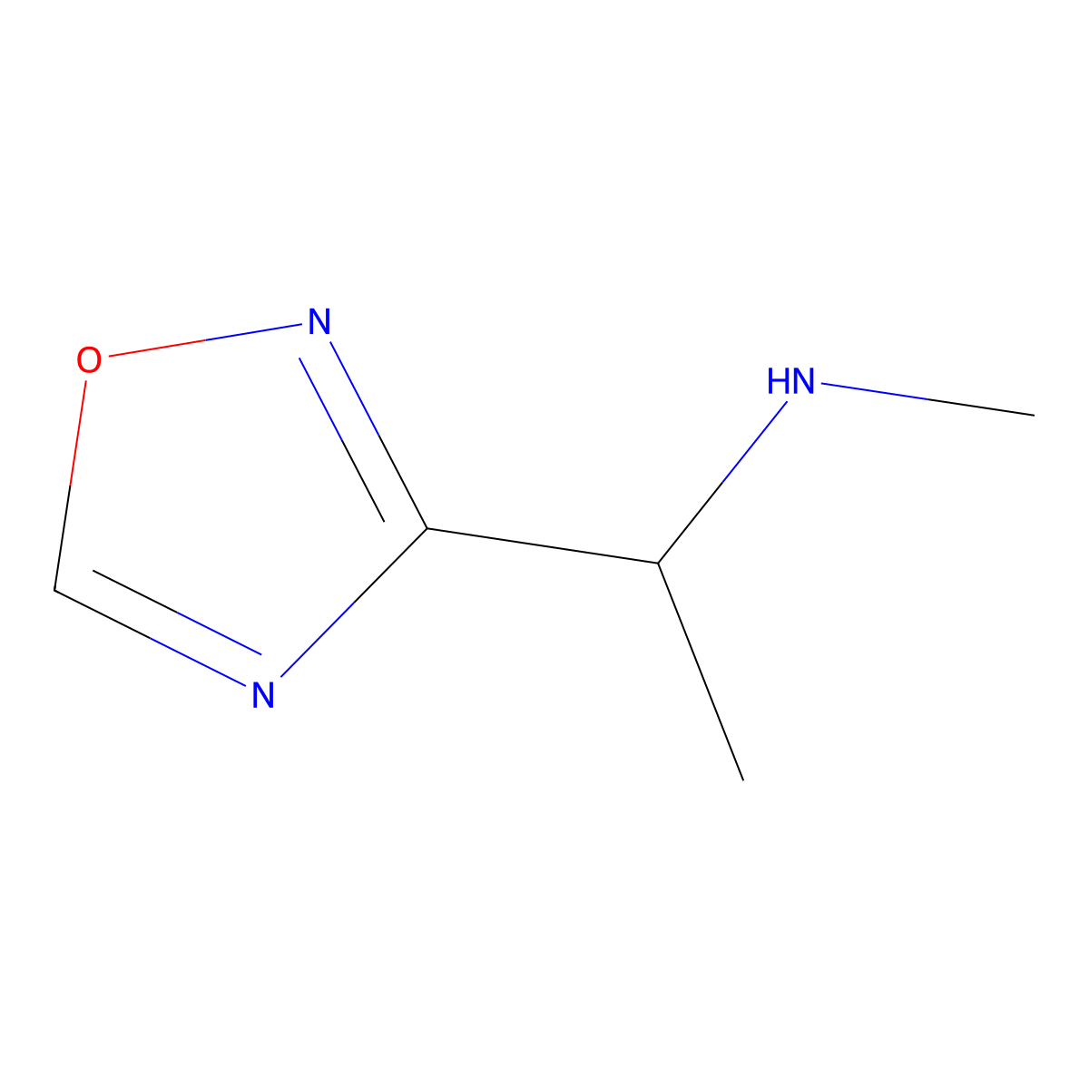 Methyl[1-(1,2,4-oxadiazol-3-yl)ethyl]amine molecular structure, CAS 1824050-66-9