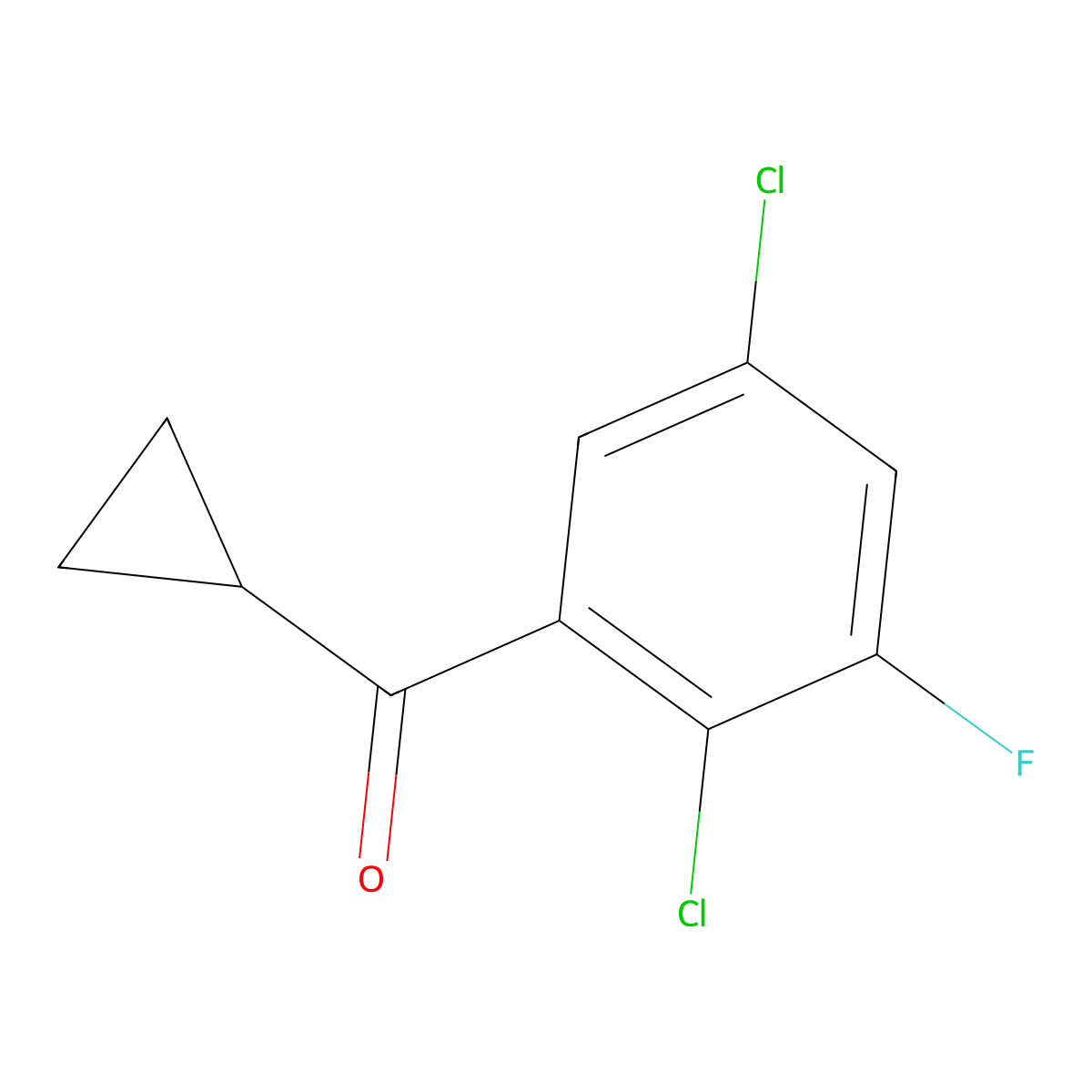 Cyclopropyl(2,5-dichloro-3-fluorophenyl)methanone molecular structure, CAS 1824050-99-8