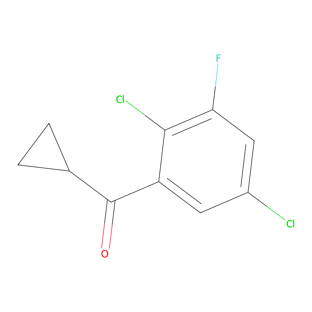 Cyclopropyl(2,5-dichloro-3-fluorophenyl)methanone molecular structure, CAS 1824050-99-8