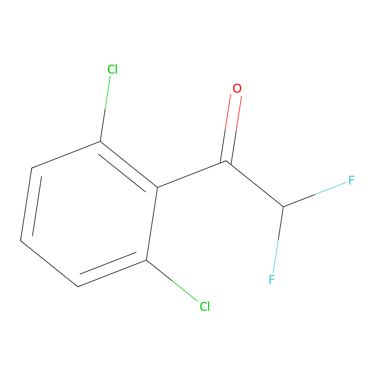 1-(2,6-Dichlorophenyl)-2,2-difluoroethan-1-one molecular structure, CAS 1824051-04-8