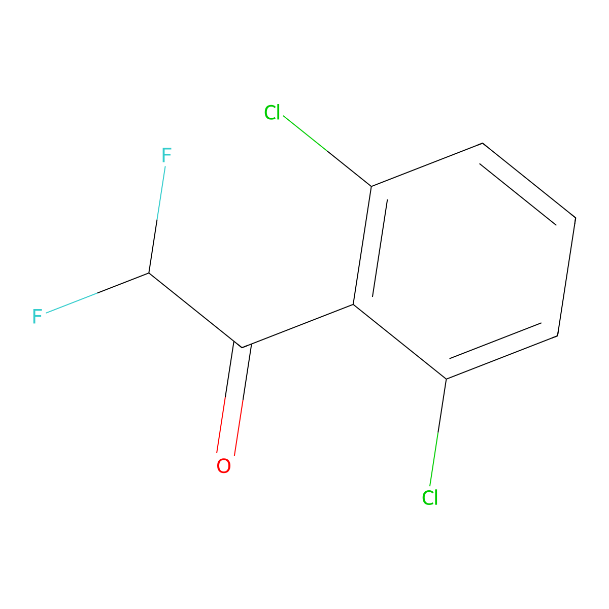 1-(2,6-Dichlorophenyl)-2,2-difluoroethan-1-one molecular structure, CAS 1824051-04-8