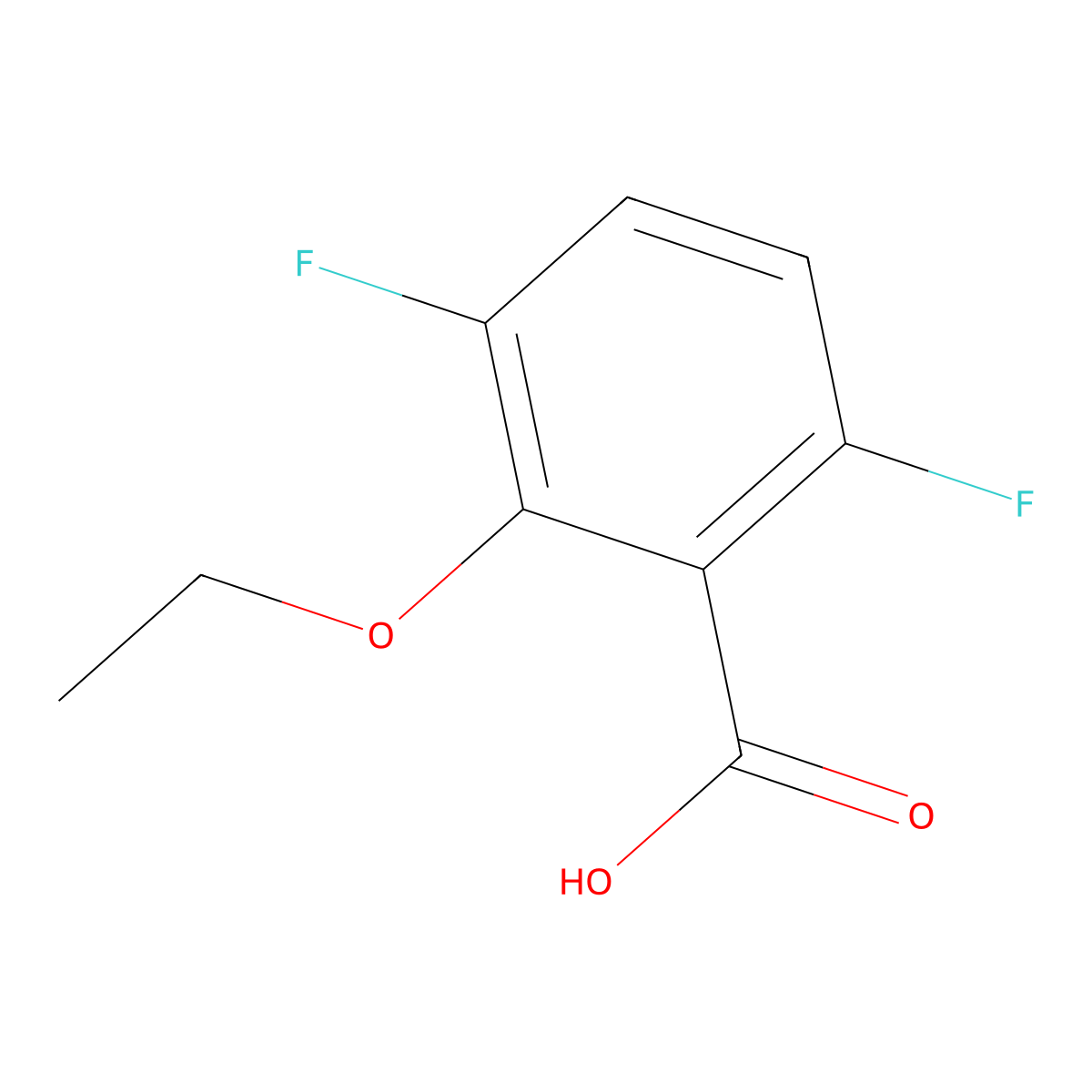 Benzoic acid, 2-ethoxy-3,6-difluoro- molecular structure, CAS 1824051-18-4