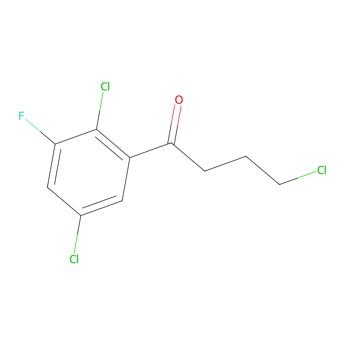 4-Chloro-1-(2,5-dichloro-3-fluorophenyl)butan-1-one molecular structure, CAS 1824051-50-4