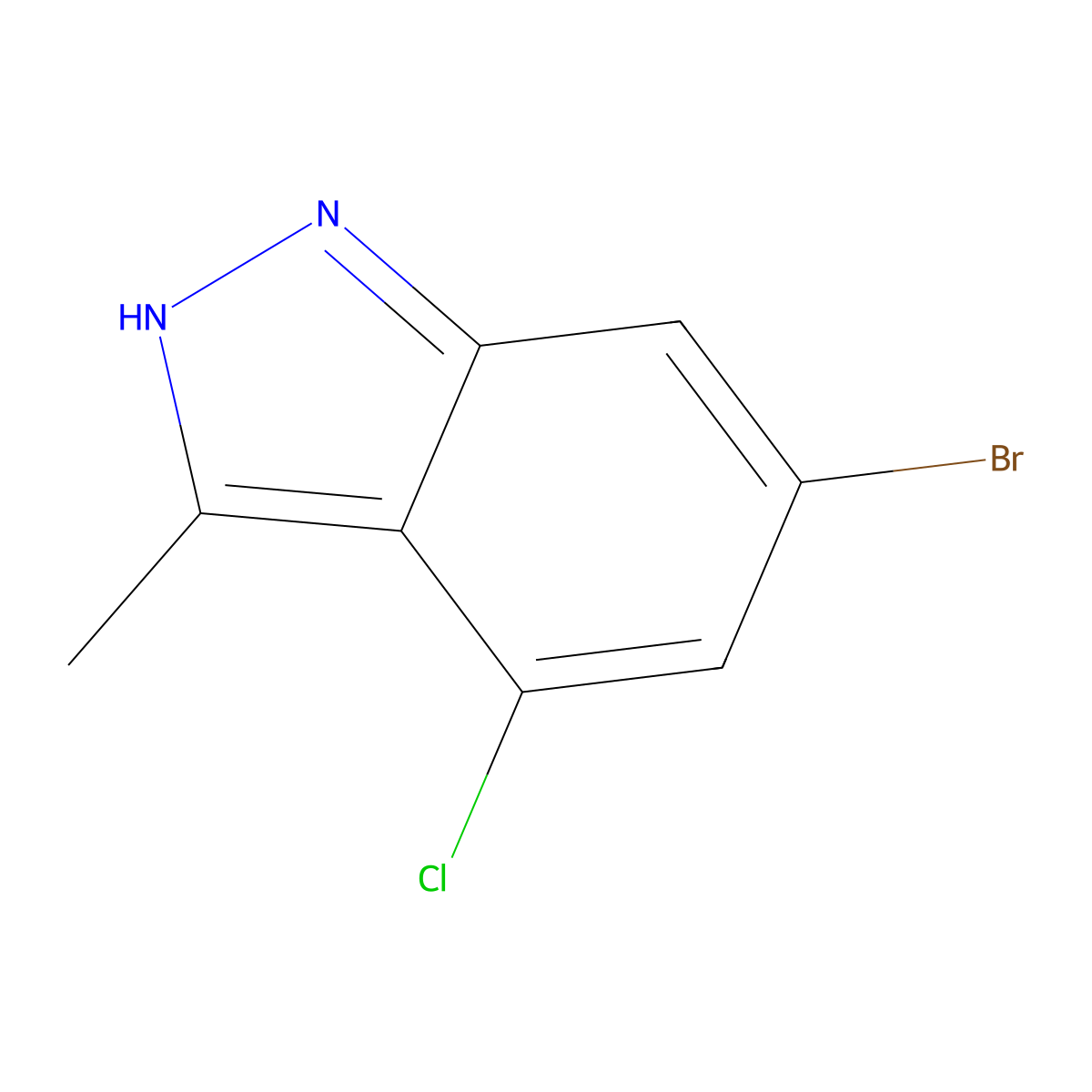 6-Bromo-4-chloro-3-methyl-1H-indazole molecular structure, CAS 1824051-68-4
